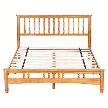 Elegant Wooden Queen Platform Bed Frame With Headboard Easy Assembly No Box Spring Needed