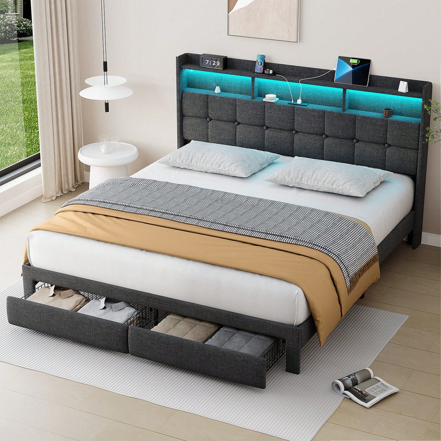 Luxury King Size Bed With Plush Comfort And Elegant Design