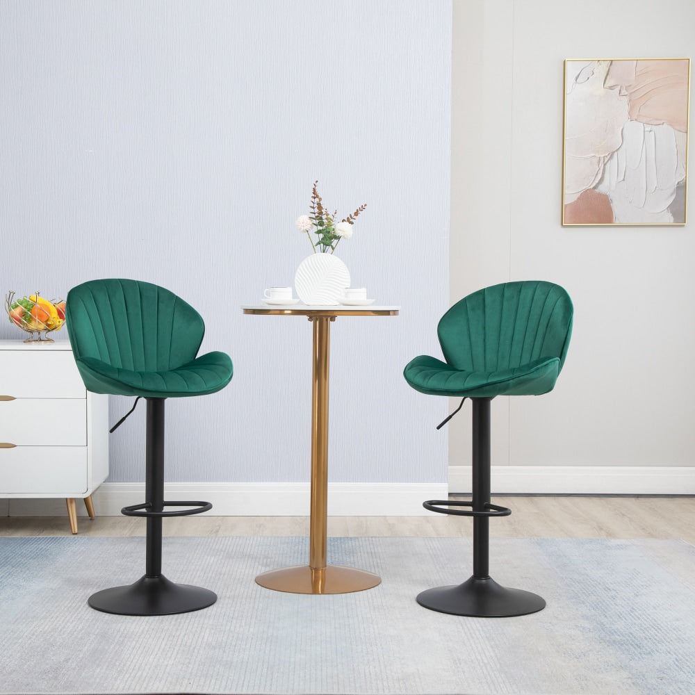 Adjustable Bar Stools Set Of 2 With Back And Footrest For Kitchen And Pub Counter Height Black