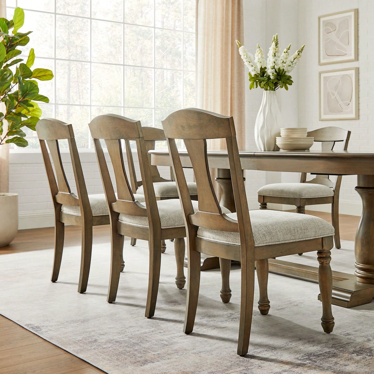 Mid Century Upholstered Dining Chairs Set Of 2 Comfortable Retro Kitchen Living Room Restaurant Furniture
