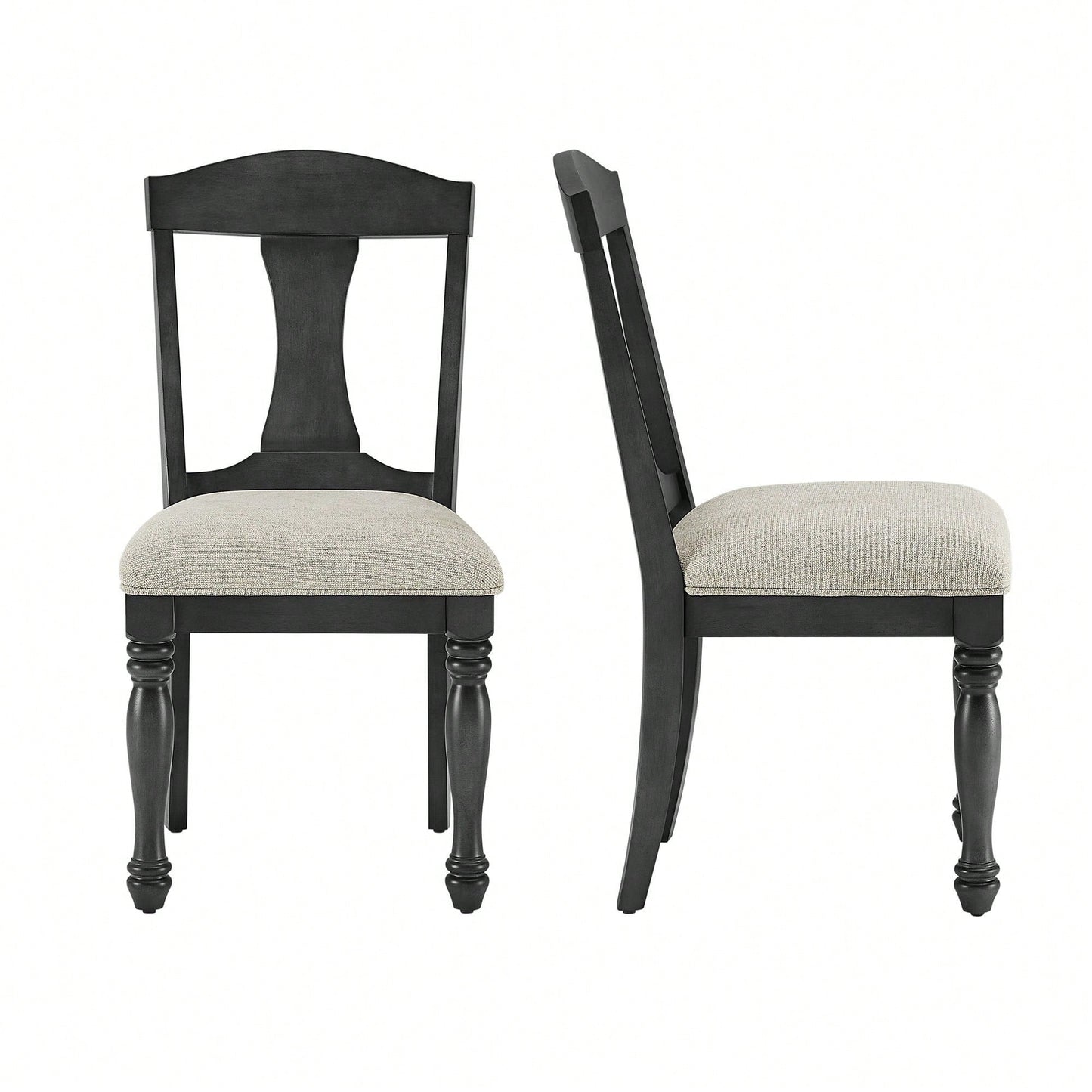 Mid Century Upholstered Dining Chairs Set Of 2 Comfortable Retro Kitchen Living Room Restaurant Furniture