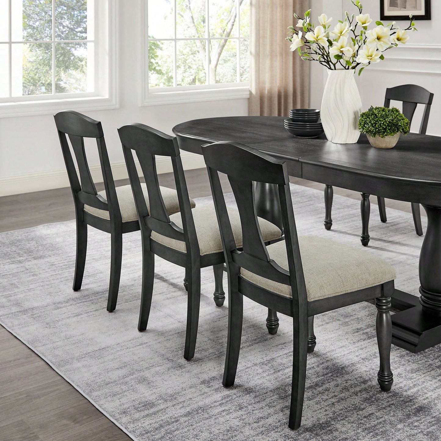 Mid Century Upholstered Dining Chairs Set Of 2 Comfortable Retro Kitchen Living Room Restaurant Furniture