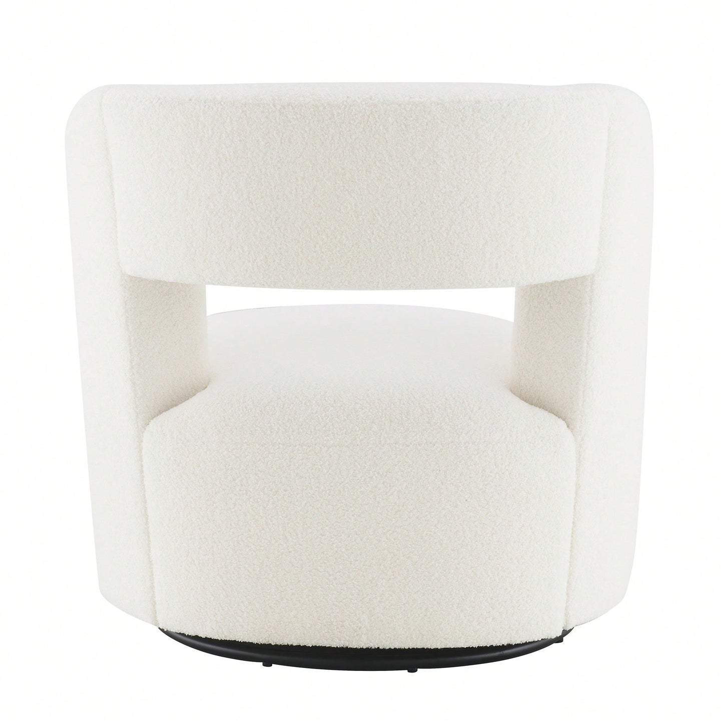 Soft Teddy Fabric Swivel Barrel Chair Cozy Round Accent Chair For Living Room Bedroom Reading And Waiting Room Cream