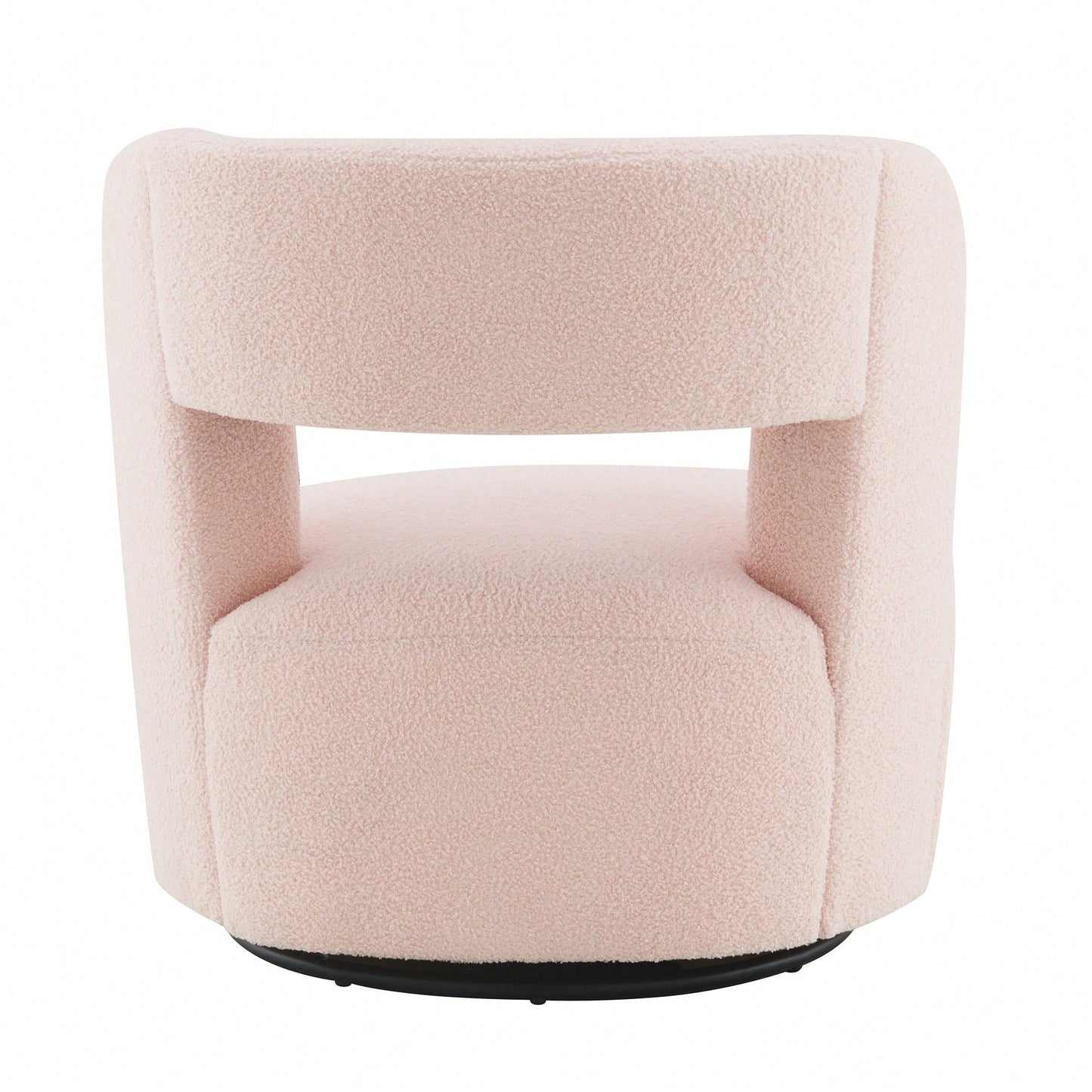 Soft Teddy Fabric Swivel Barrel Chair Cozy Round Accent Chair For Living Room Bedroom Reading And Waiting Room Cream