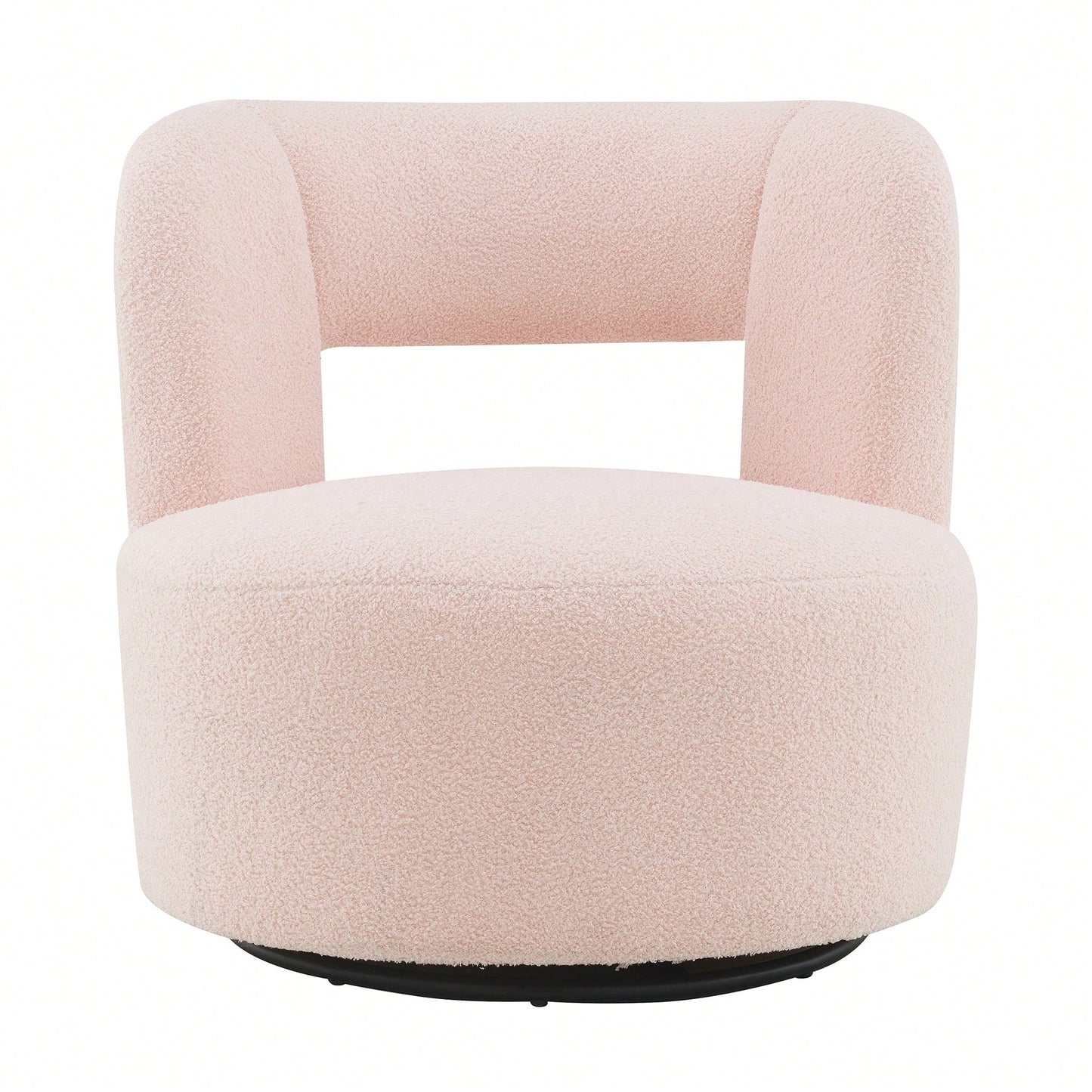 Soft Teddy Fabric Swivel Barrel Chair Cozy Round Accent Chair For Living Room Bedroom Reading And Waiting Room Cream