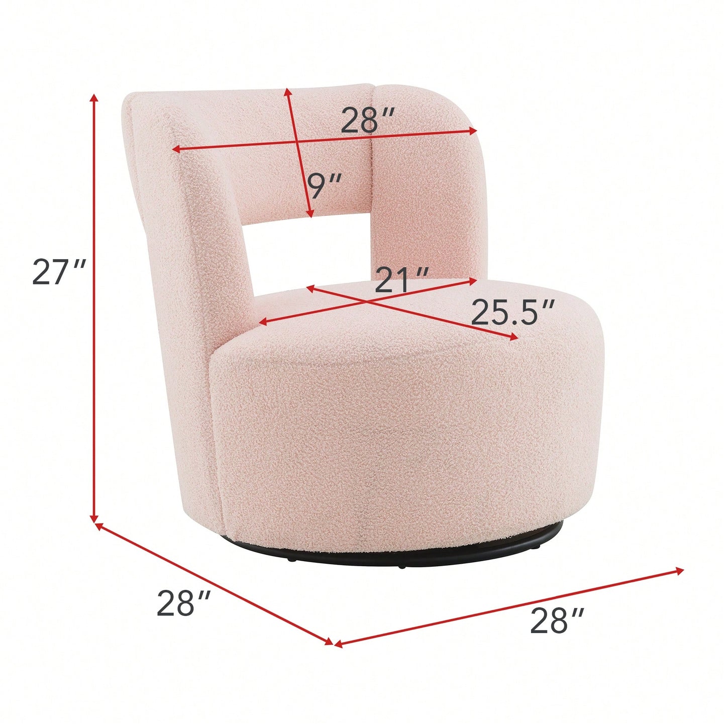 Soft Teddy Fabric Swivel Barrel Chair Cozy Round Accent Chair For Living Room Bedroom Reading And Waiting Room Cream