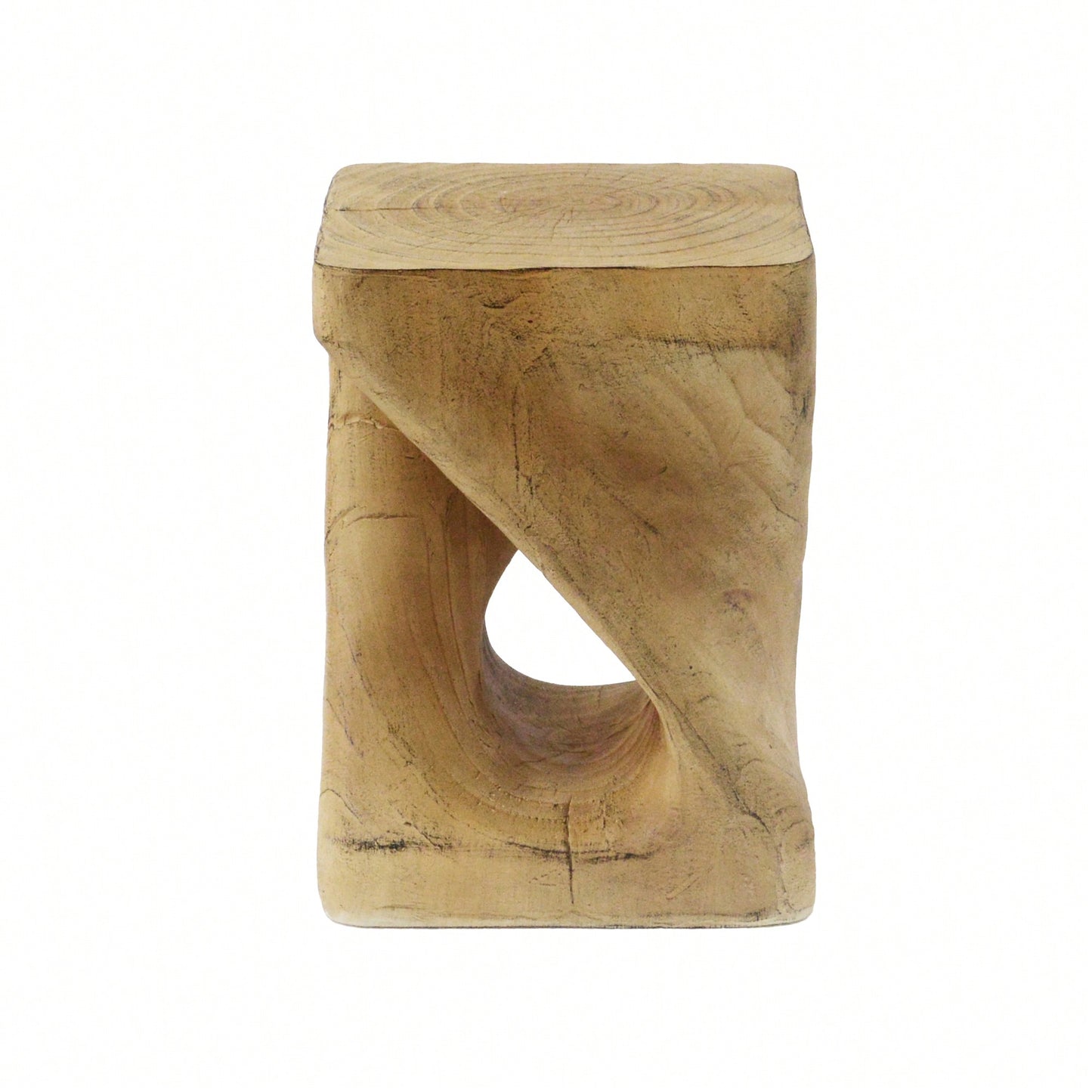Stylish Black Twist Shape Side Table With Wood-Like Texture For Modern Living Spaces