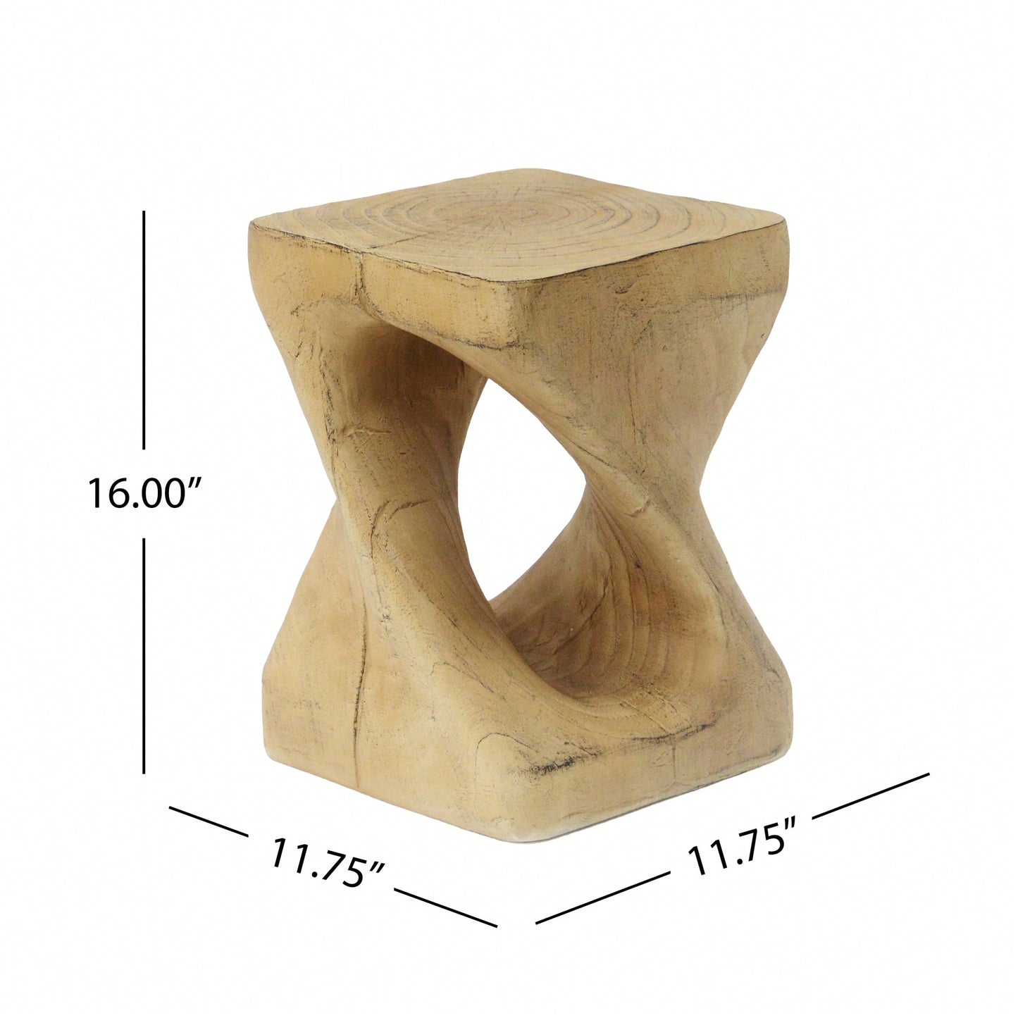 Stylish Black Twist Shape Side Table With Wood-Like Texture For Modern Living Spaces