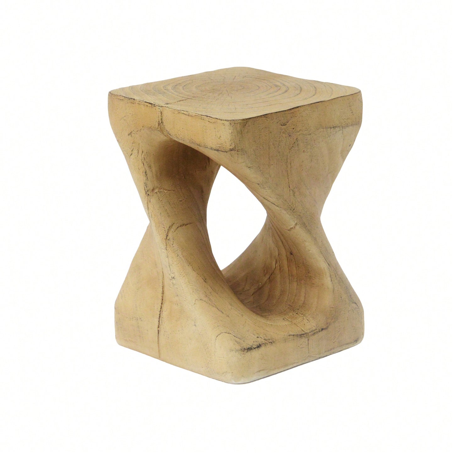 Stylish Black Twist Shape Side Table With Wood-Like Texture For Modern Living Spaces