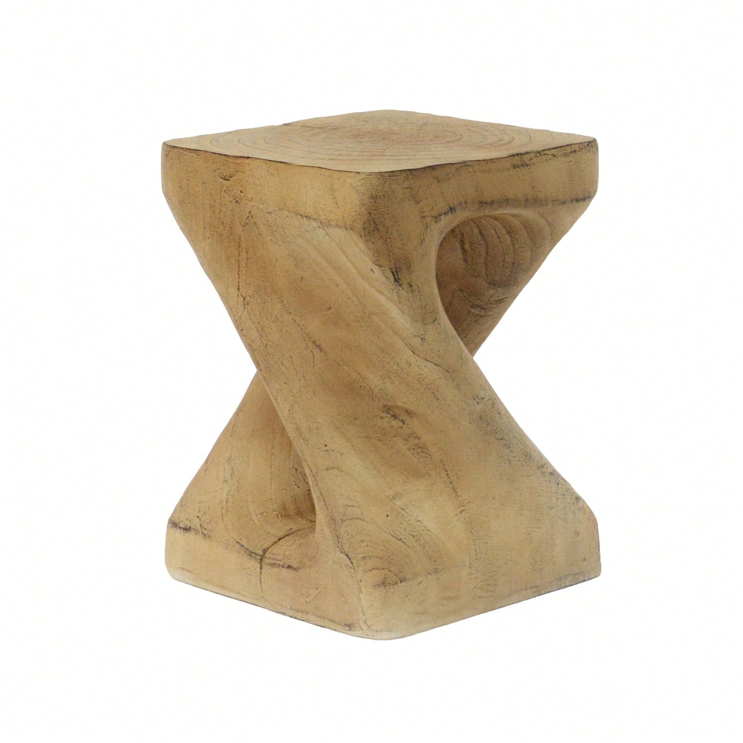Stylish Black Twist Shape Side Table With Wood-Like Texture For Modern Living Spaces