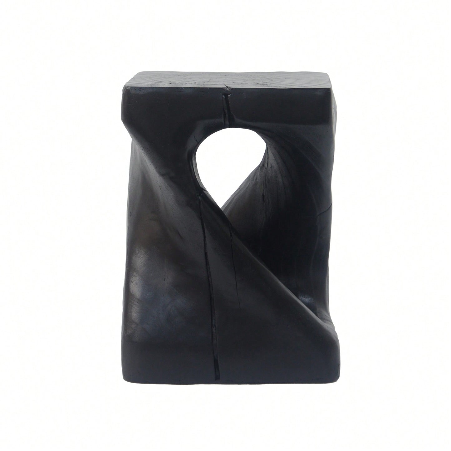 Stylish Black Twist Shape Side Table With Wood-Like Texture For Modern Living Spaces