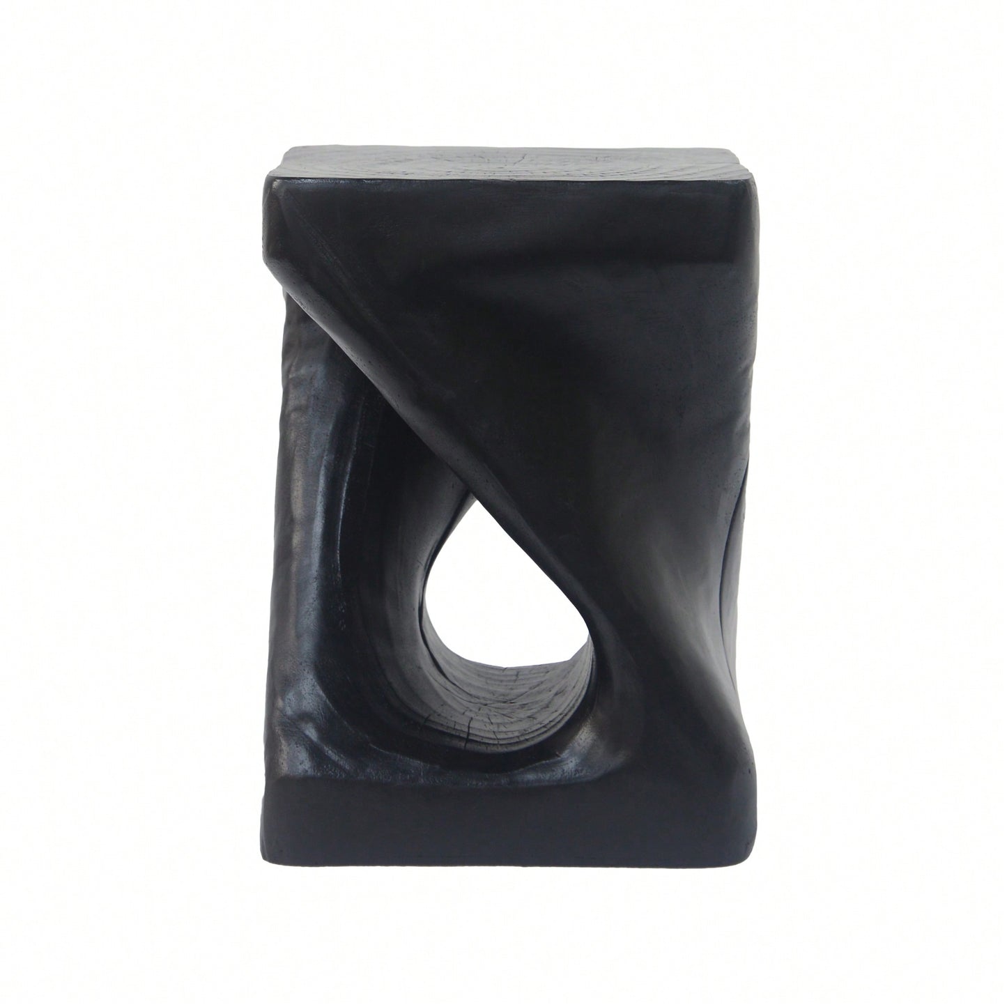 Stylish Black Twist Shape Side Table With Wood-Like Texture For Modern Living Spaces
