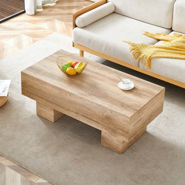 Modern Light Wood Texture MDF Coffee Table For Living Room And Apartment