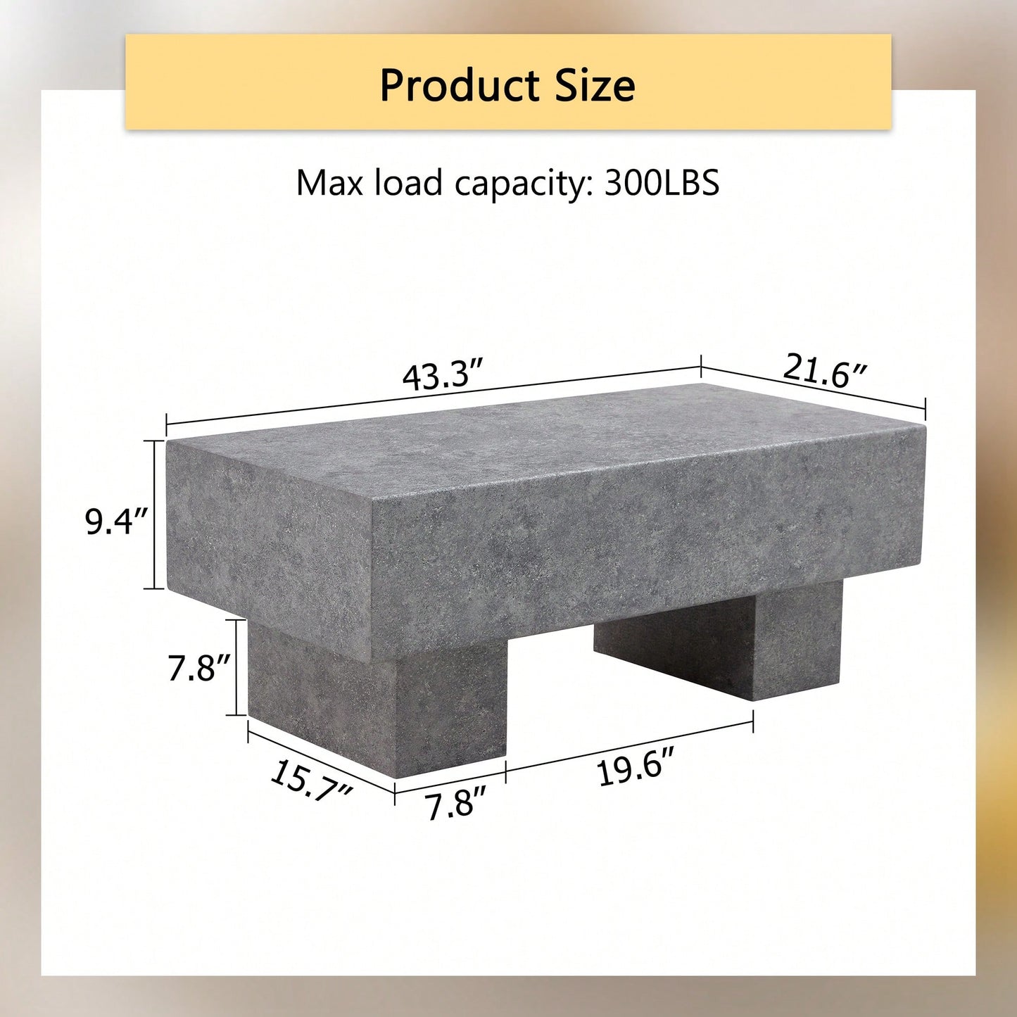 Modern Light Wood Texture MDF Coffee Table For Living Room And Apartment
