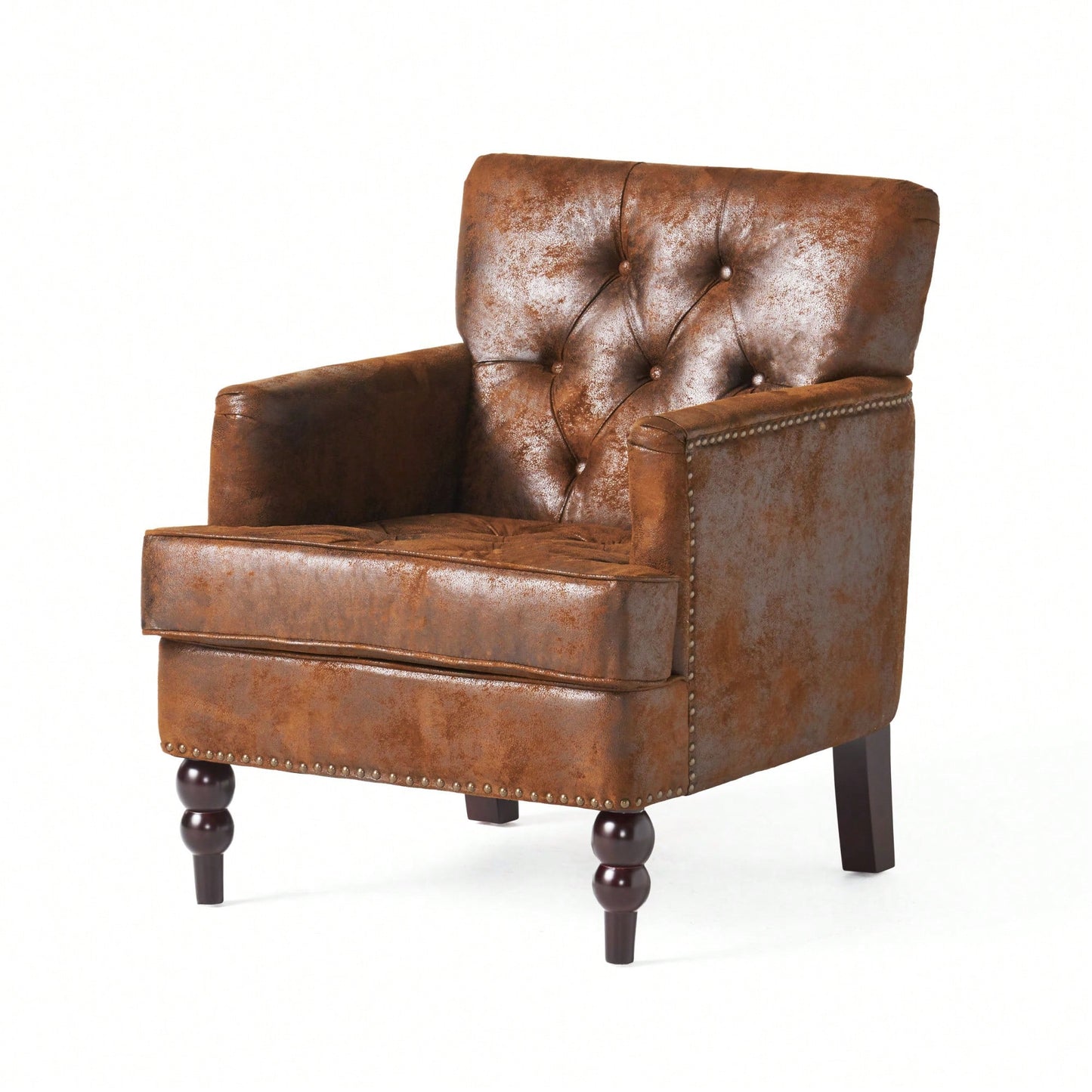 Elegant Tufted Club Chair For Living Room And Office Seating