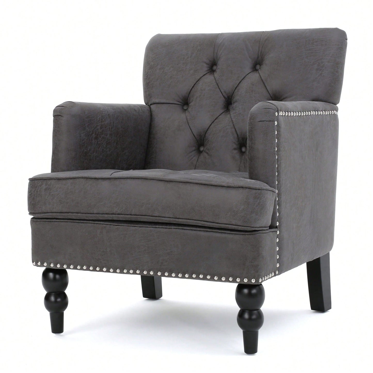 Elegant Tufted Club Chair For Living Room And Office Seating