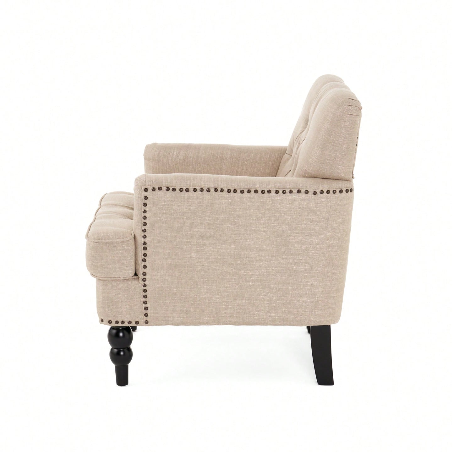 Elegant Tufted Club Chair For Living Room And Office Seating