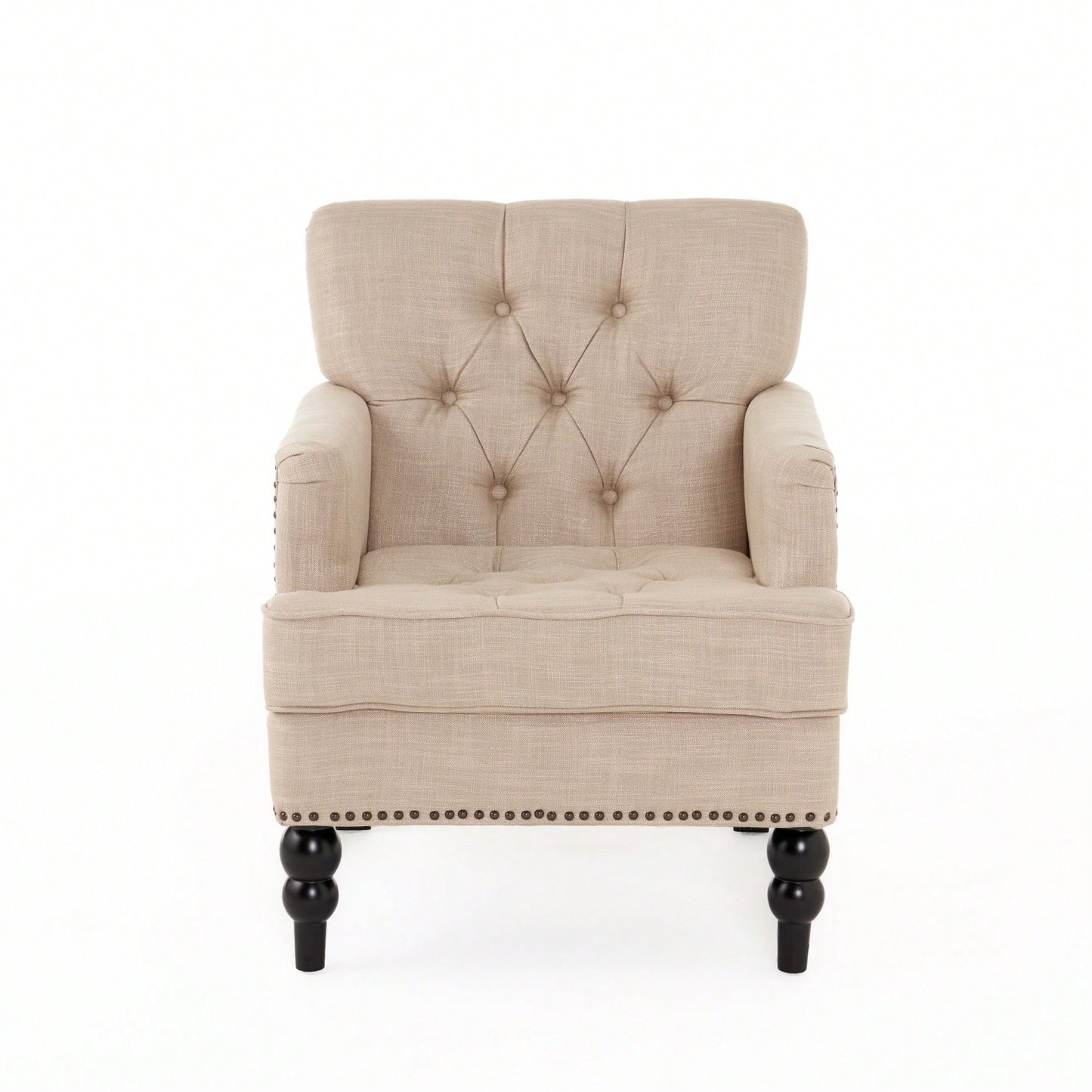 Elegant Tufted Club Chair For Living Room And Office Seating