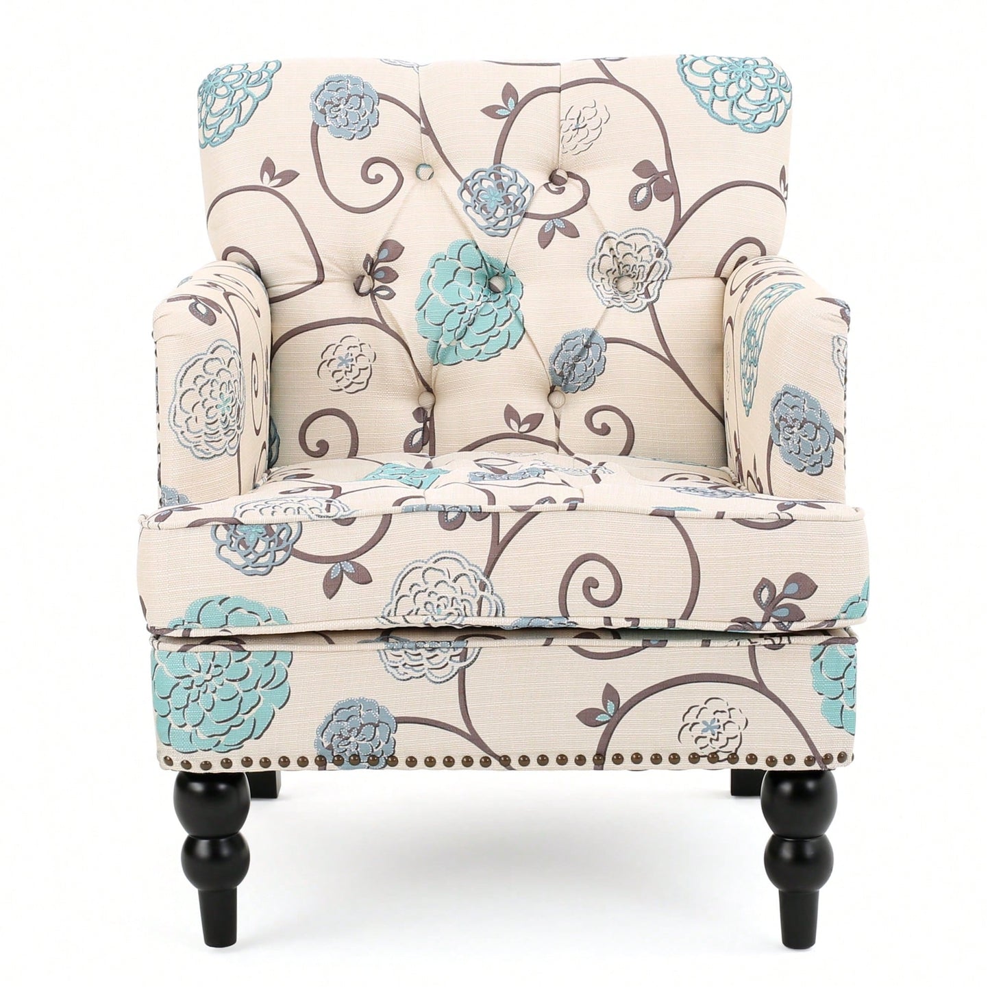Elegant Tufted Club Chair For Living Room And Office Seating