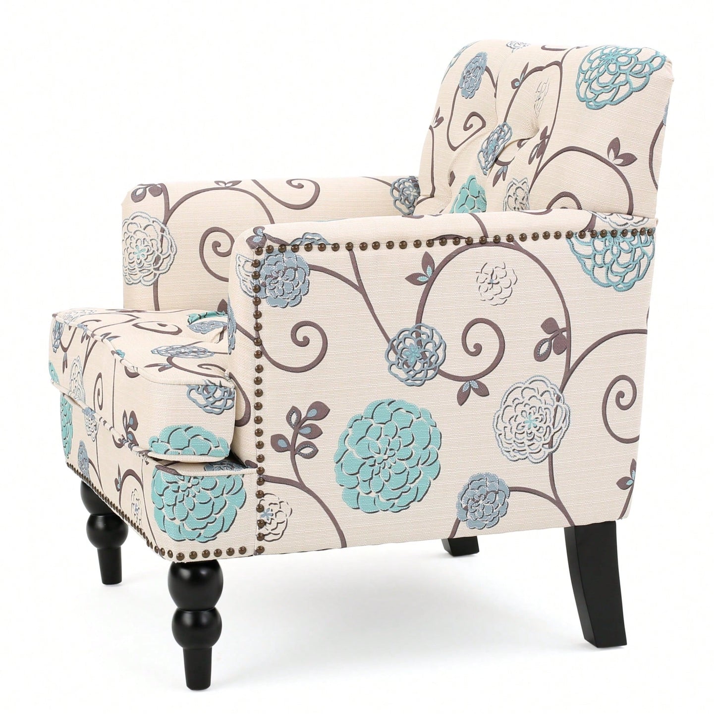 Elegant Tufted Club Chair For Living Room And Office Seating