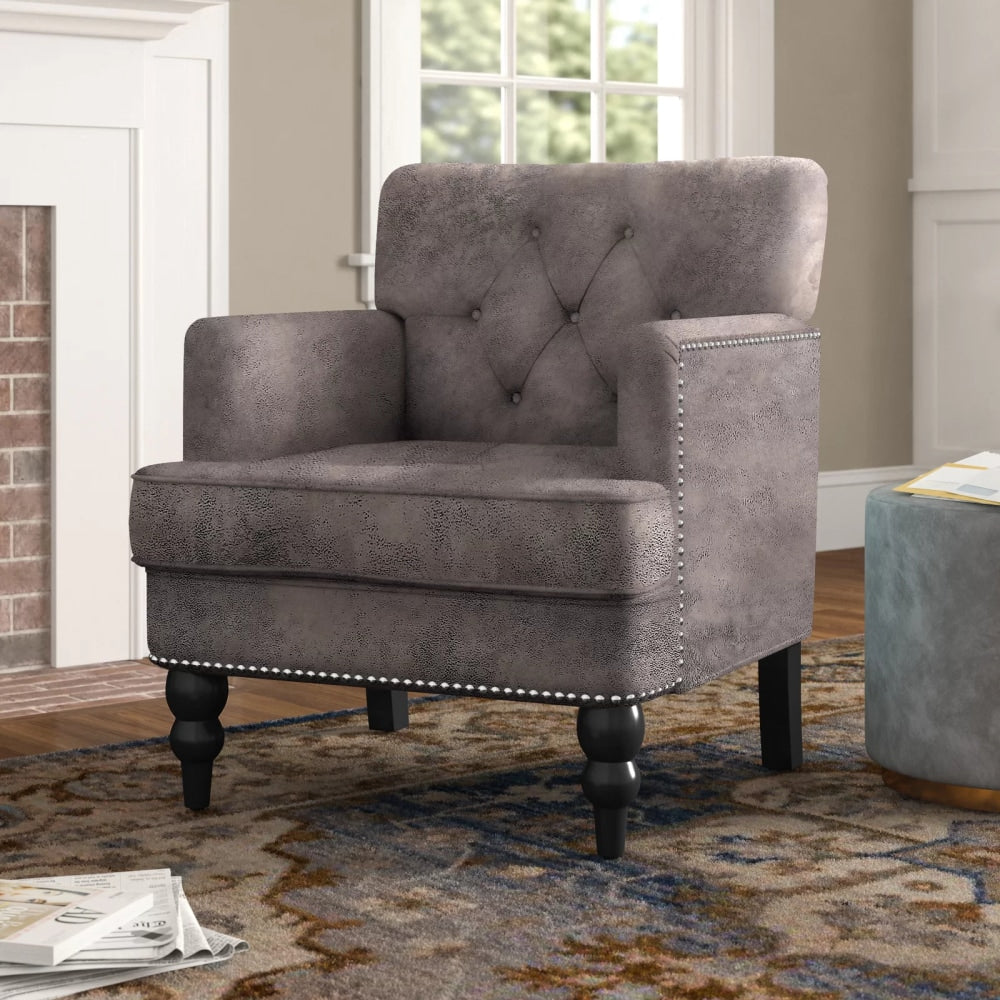 Elegant Tufted Club Chair For Living Room And Office Seating
