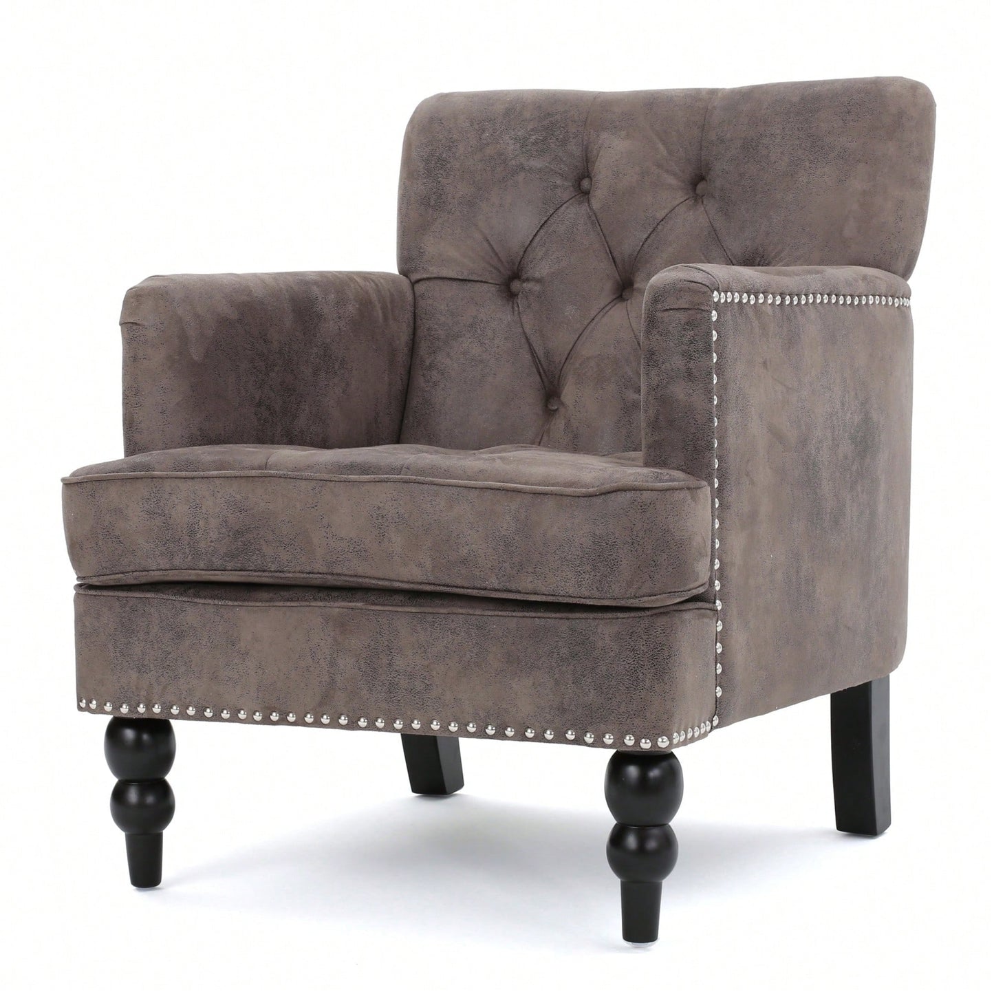 Elegant Tufted Club Chair For Living Room And Office Seating