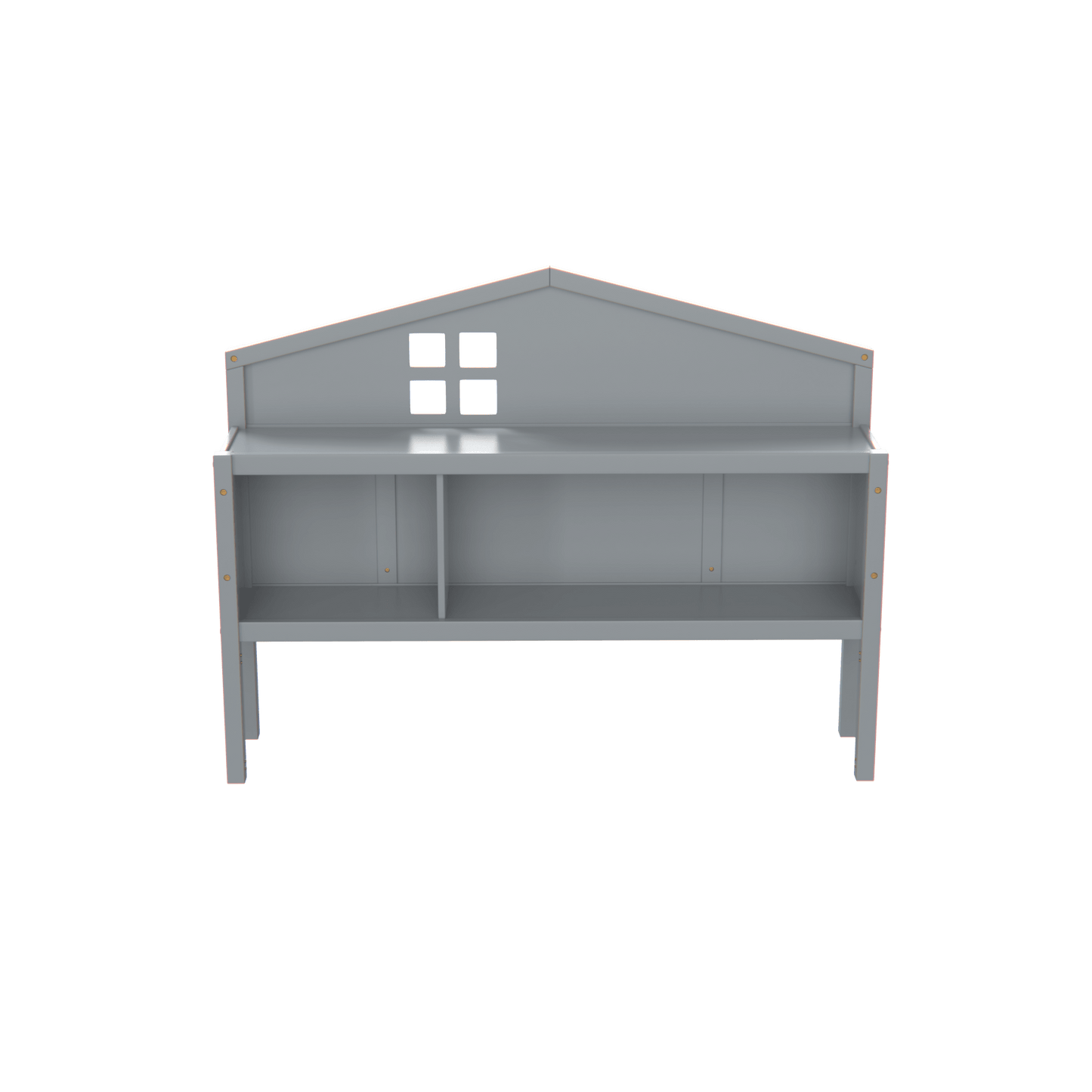Headboard Storage Cabinet For Full-Size Montessori Floor Bed With Customizable Design Grey