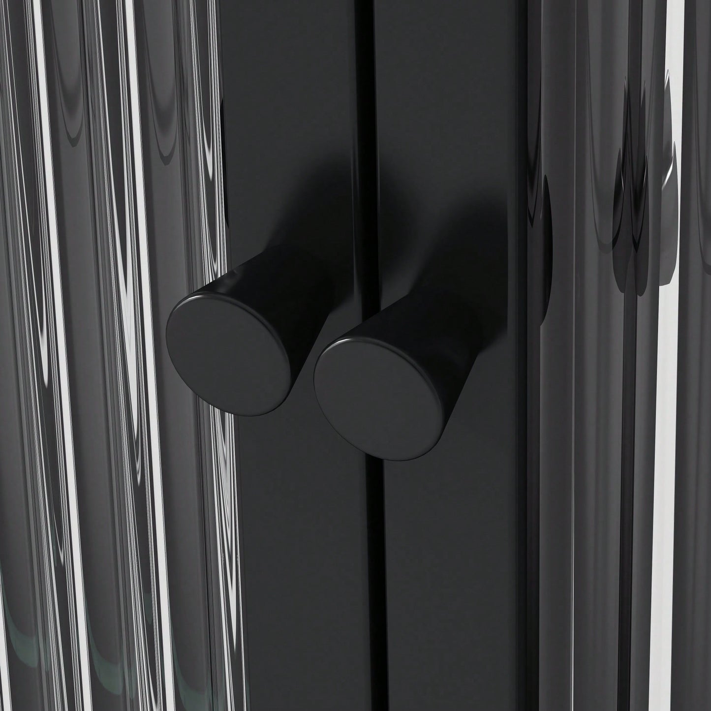 3 Door Arched Wall Mounted Glass Cabinet For Kitchen Living Room And Bathroom In Black Finish