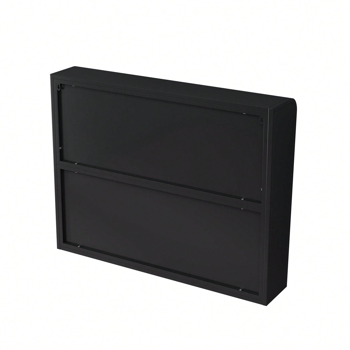 3 Door Arched Wall Mounted Glass Cabinet For Kitchen Living Room And Bathroom In Black Finish