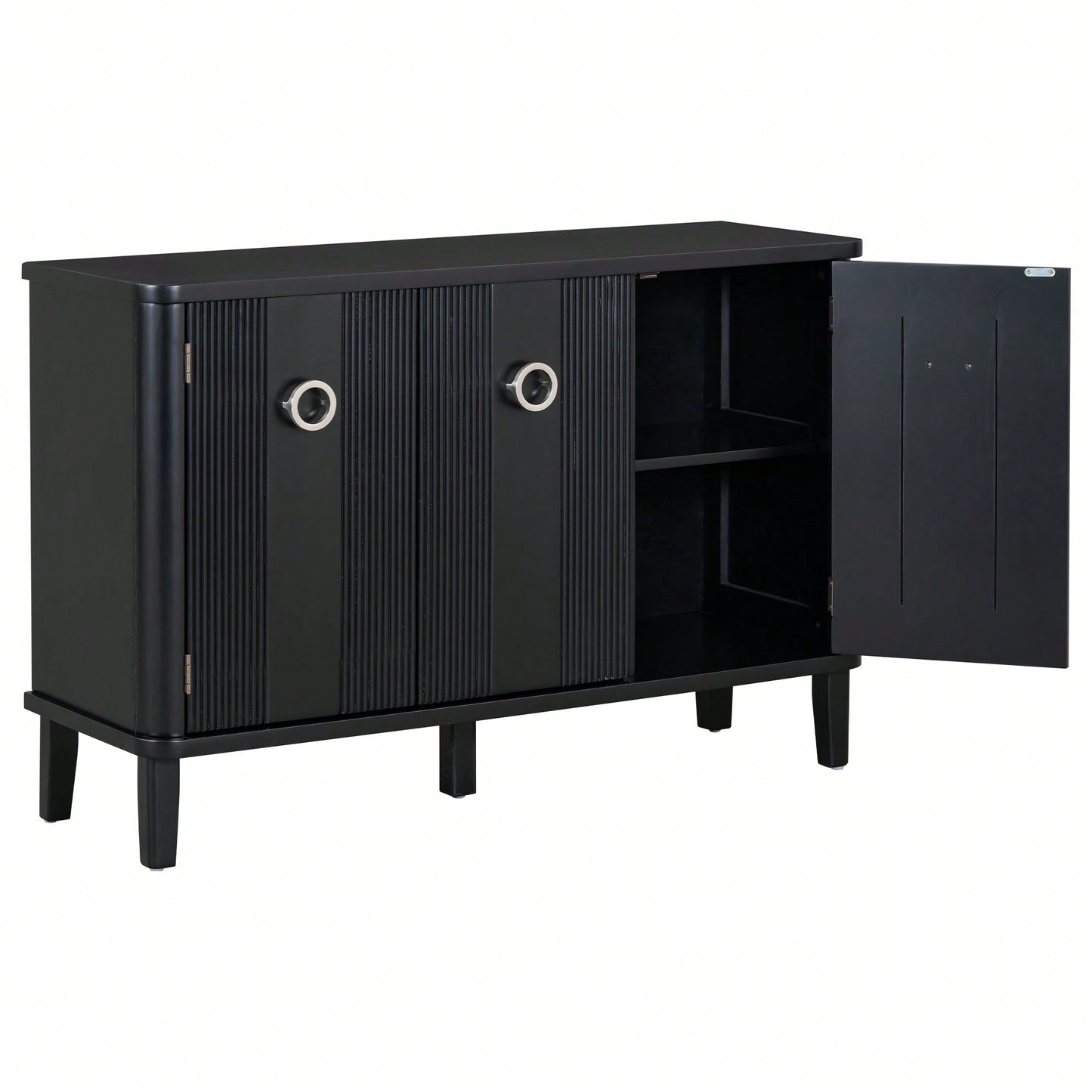Atmospheric Solid Wood Veneer Cabinet With Three Acacia Doors Adjustable For Study Corridors And Entrances