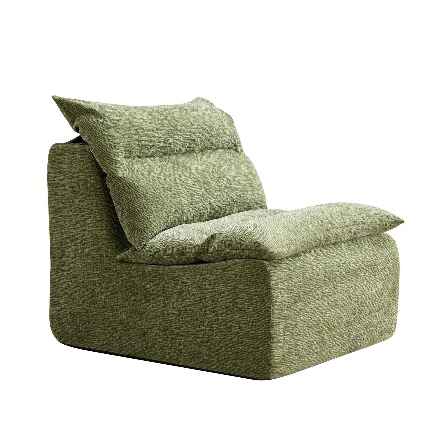 Comfortable Armless Floor Chair For Living Room Bedroom Office Leisure Seating In Green