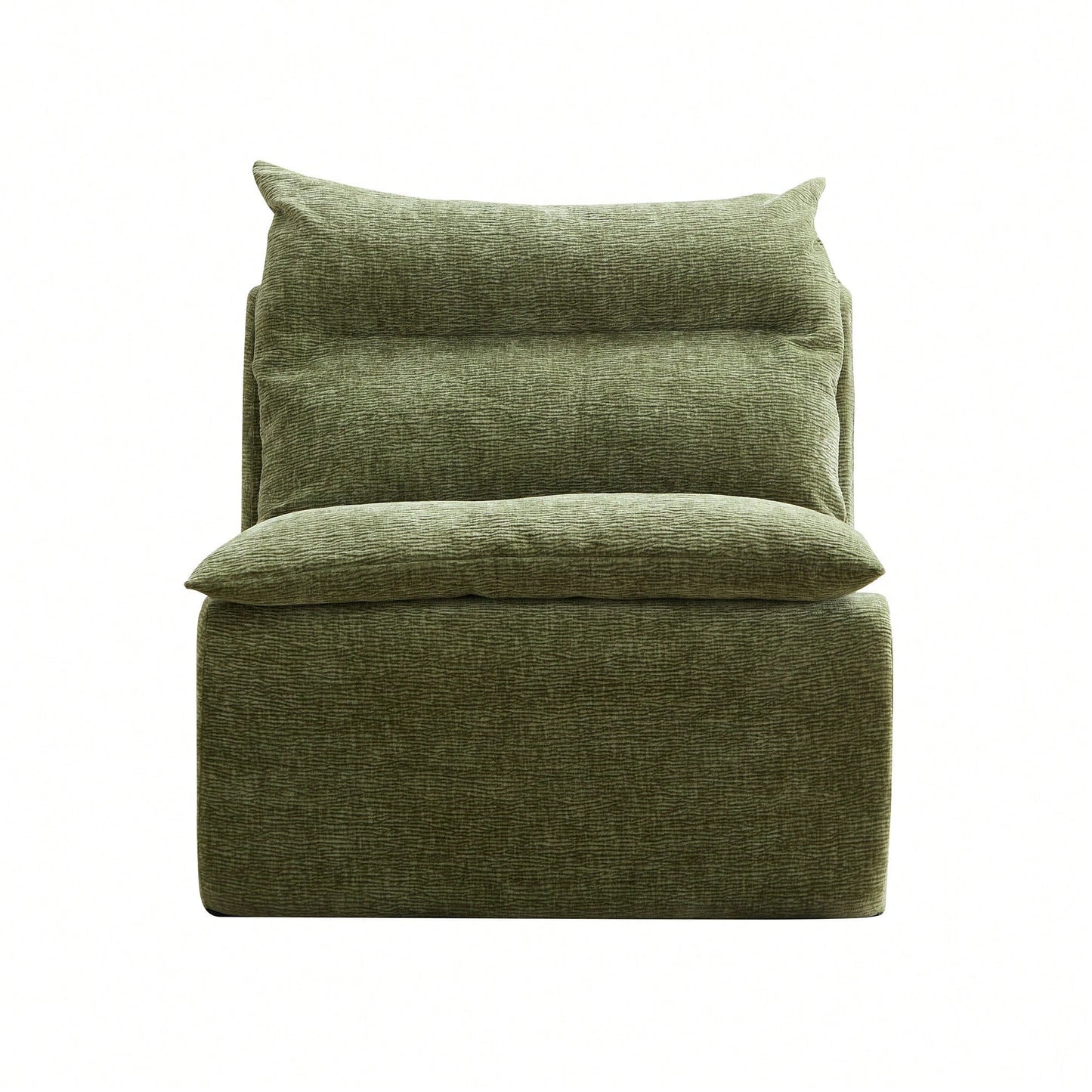 Comfortable Armless Floor Chair For Living Room Bedroom Office Leisure Seating In Green