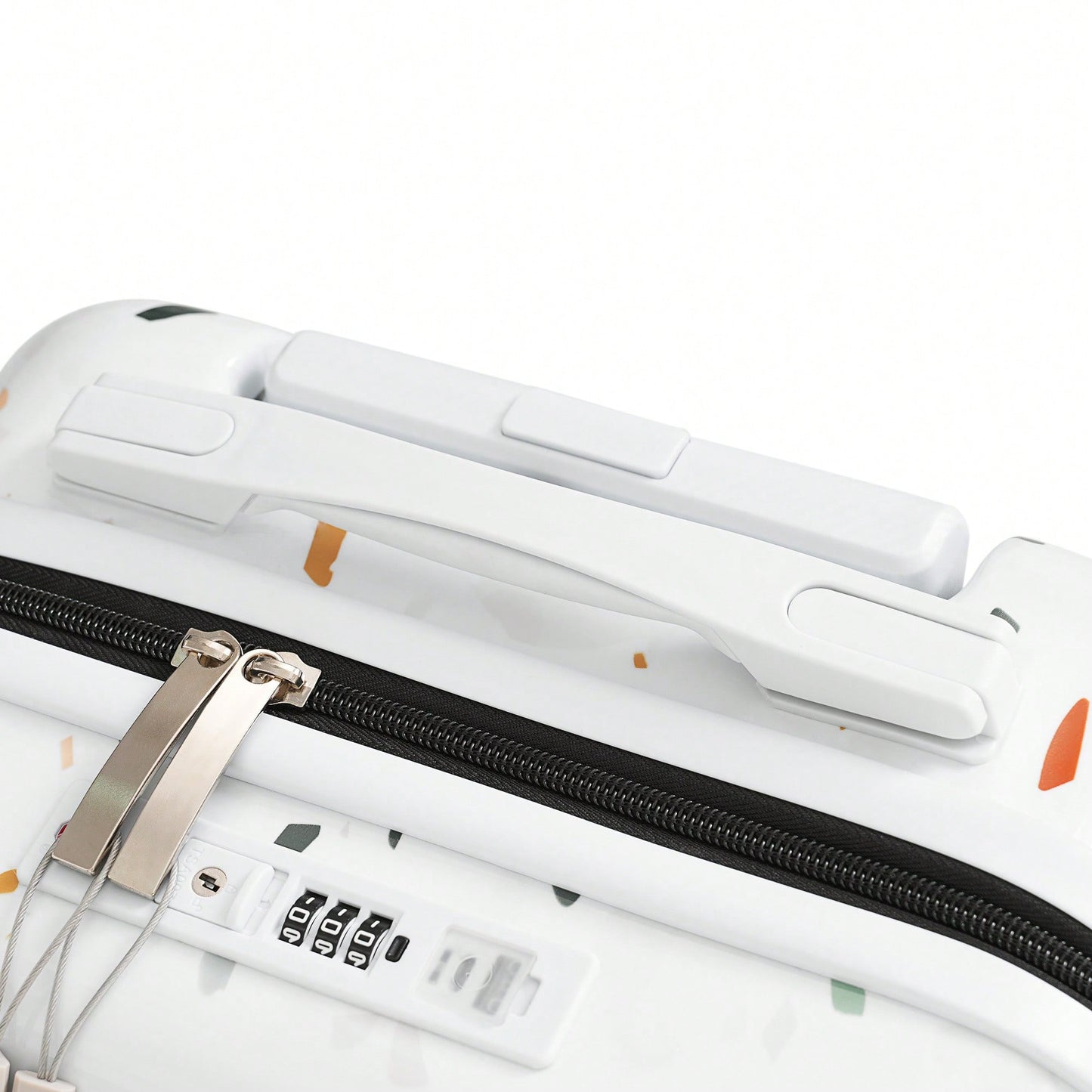 3-Piece Airline Approved Luggage Set with USB Port, Front Opening, Cup Holder, Durable ABS+PC Hard Shell, Spinner Wheels, Starry Sky White