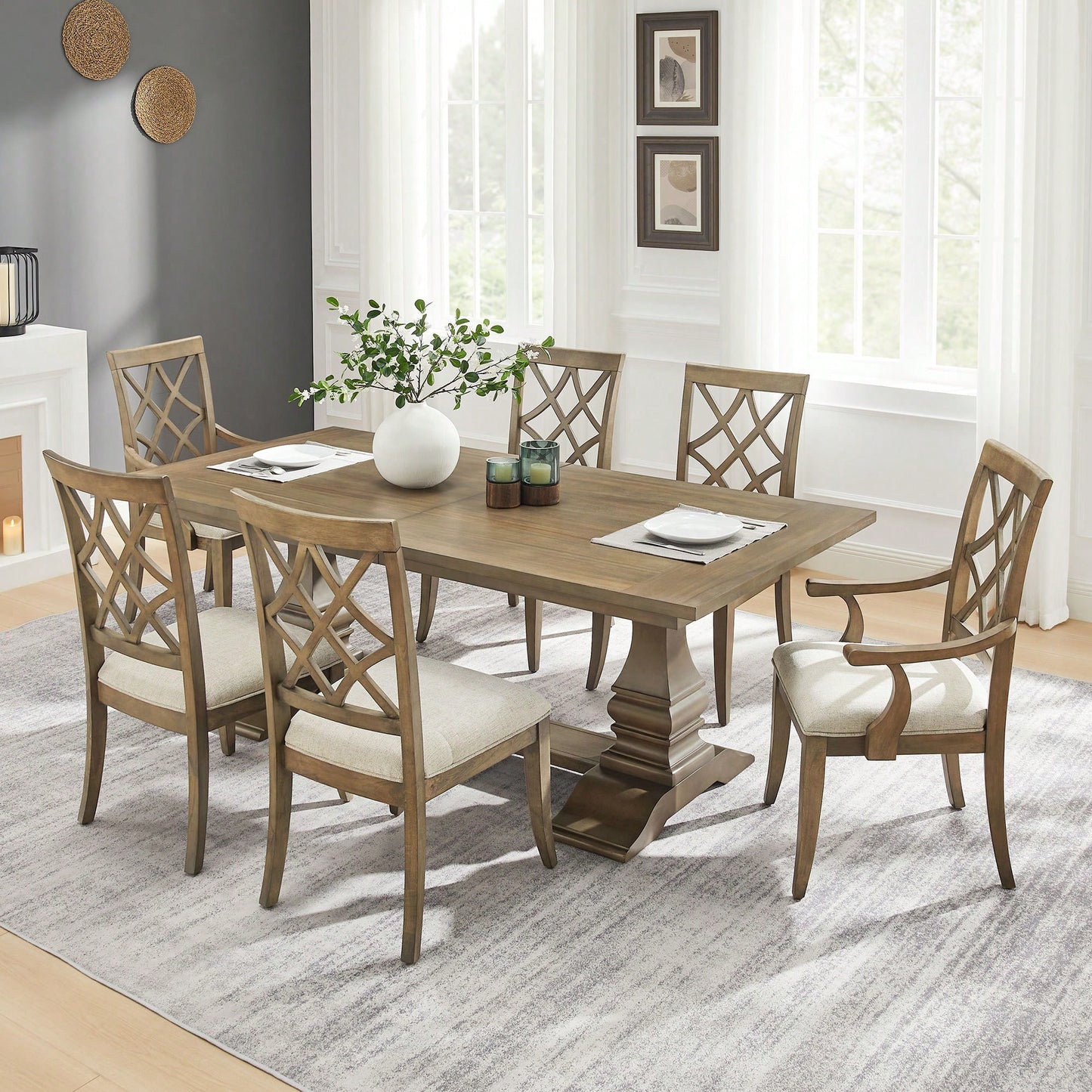 Mid Century Upholstered Dining Chairs Set Of 2 Comfortable Kitchen Living Room Restaurant White Oak Finish