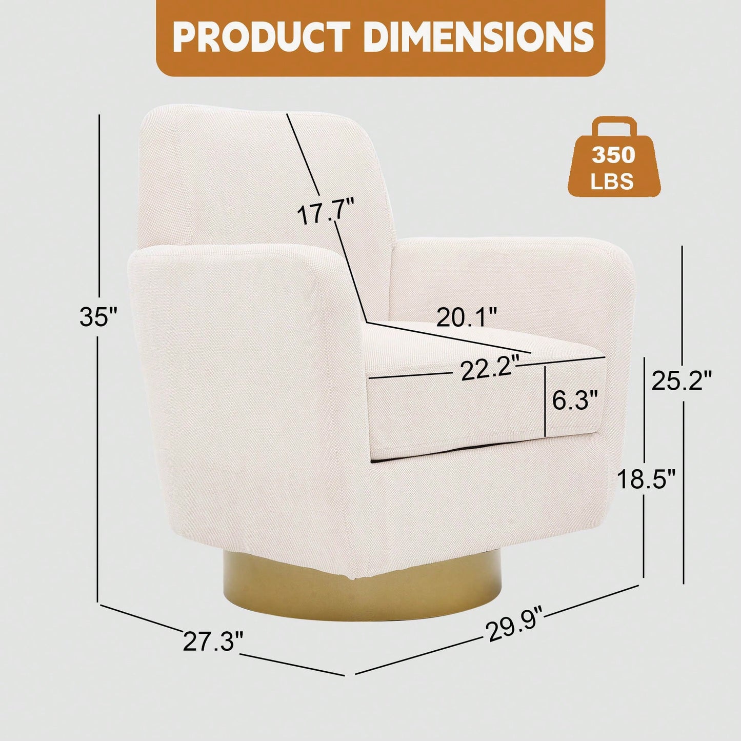 Ergonomic 360-Degree Rotating Armchair In Skin-Friendly Cotton Linen For Living Room And Bedroom Decor