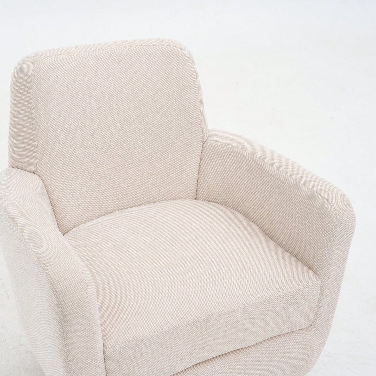 Ergonomic 360-Degree Rotating Armchair In Skin-Friendly Cotton Linen For Living Room And Bedroom Decor