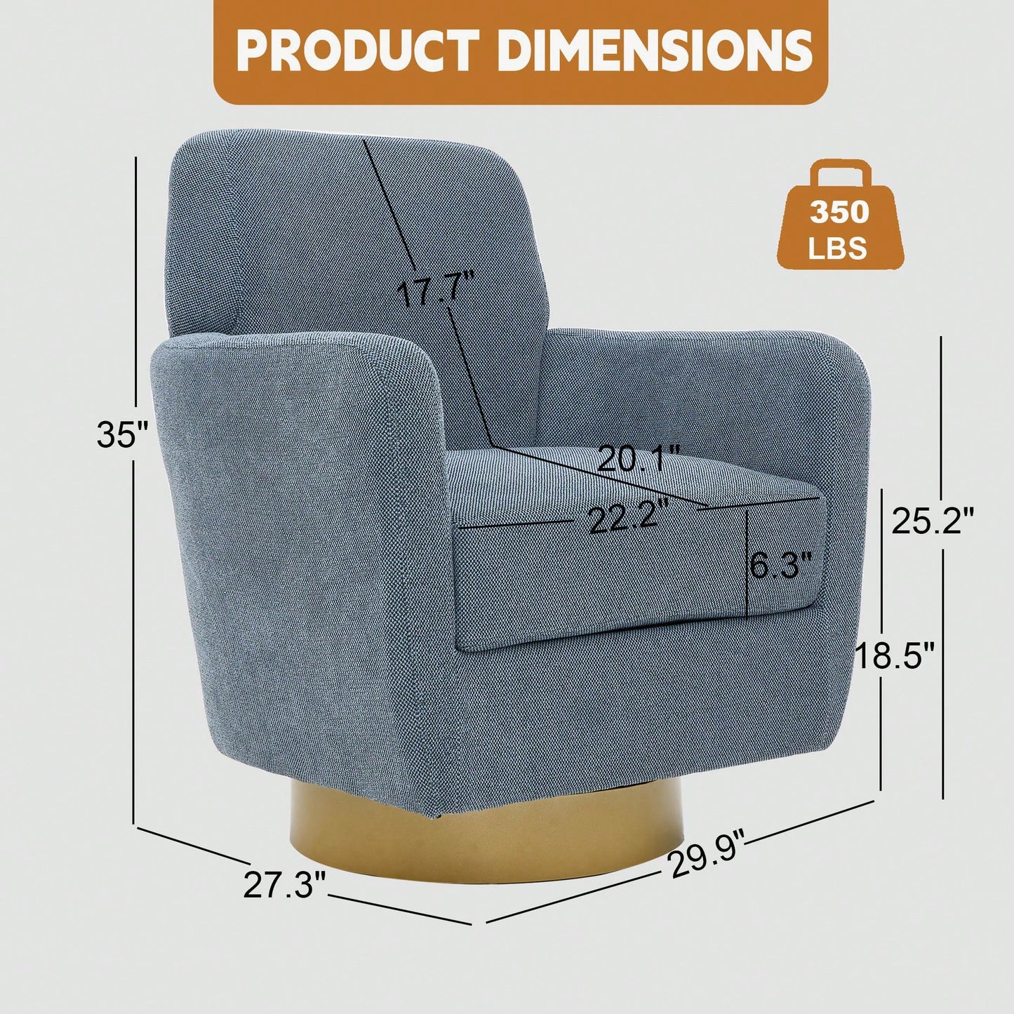 Ergonomic 360-Degree Rotating Armchair In Skin-Friendly Cotton Linen For Living Room And Bedroom Decor