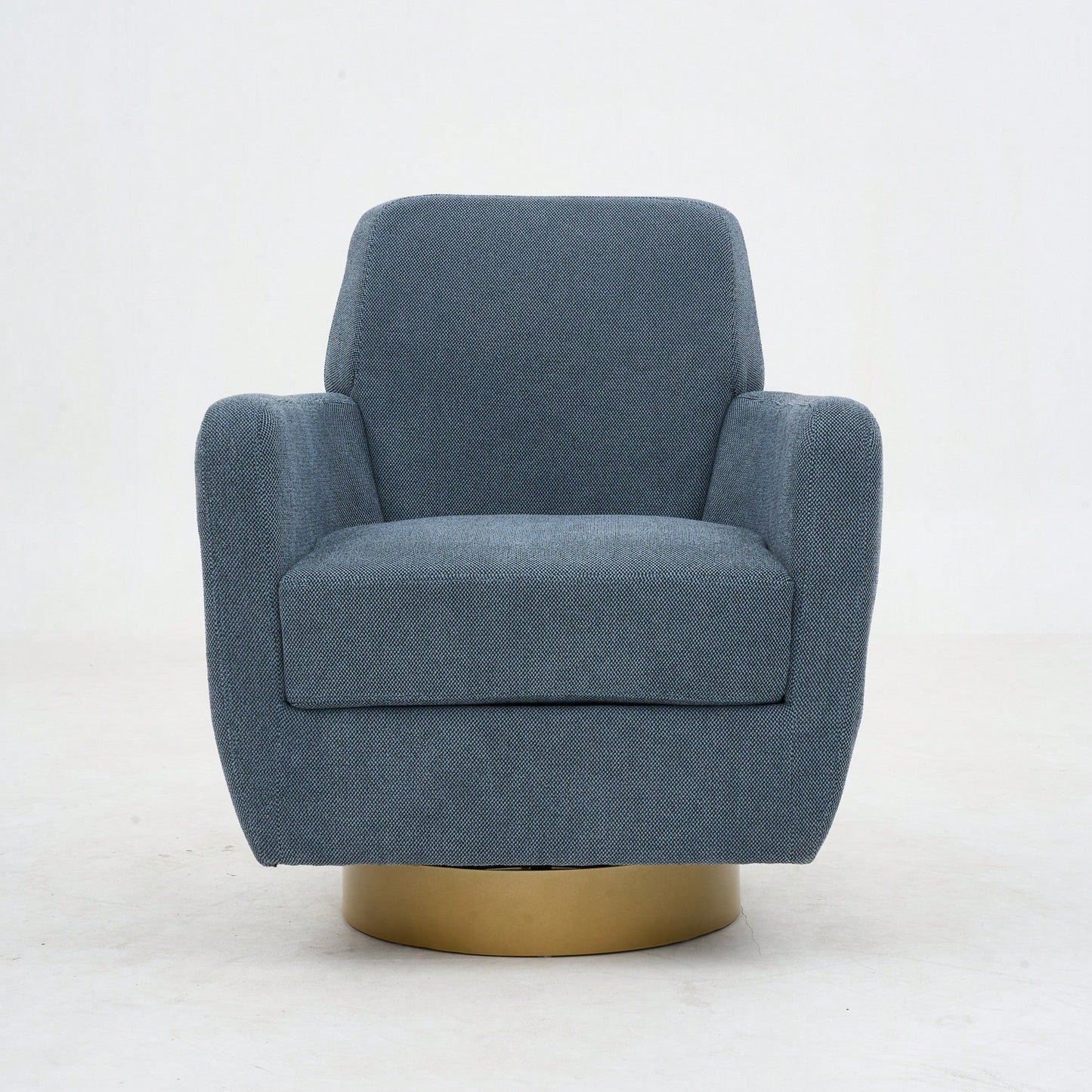 Ergonomic 360-Degree Rotating Armchair In Skin-Friendly Cotton Linen For Living Room And Bedroom Decor