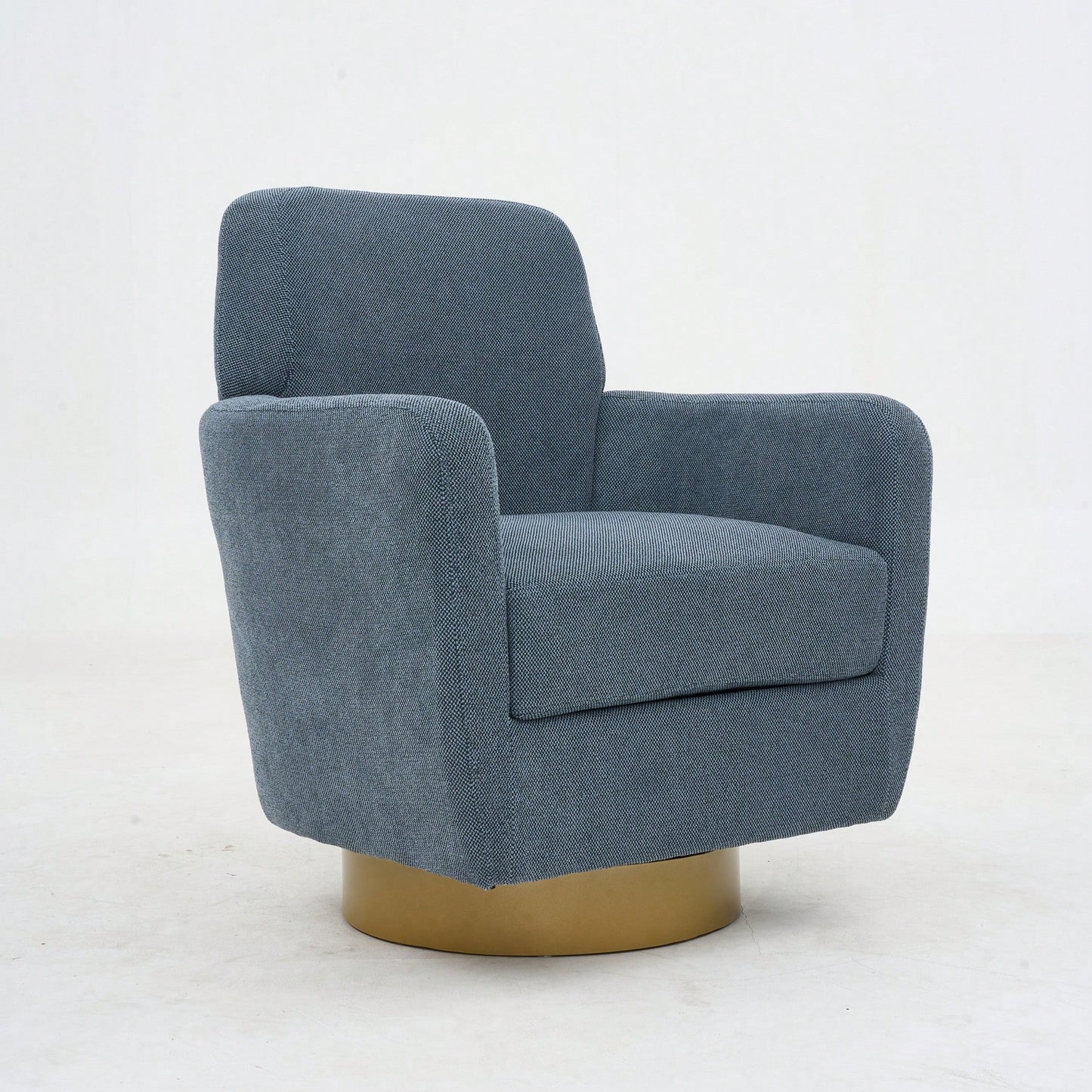 Ergonomic 360-Degree Rotating Armchair In Skin-Friendly Cotton Linen For Living Room And Bedroom Decor