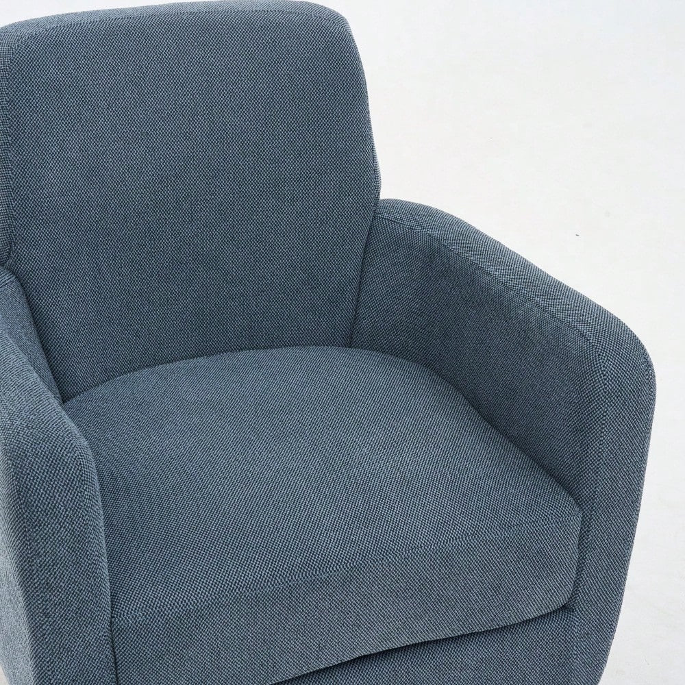 Ergonomic 360-Degree Rotating Armchair In Skin-Friendly Cotton Linen For Living Room And Bedroom Decor