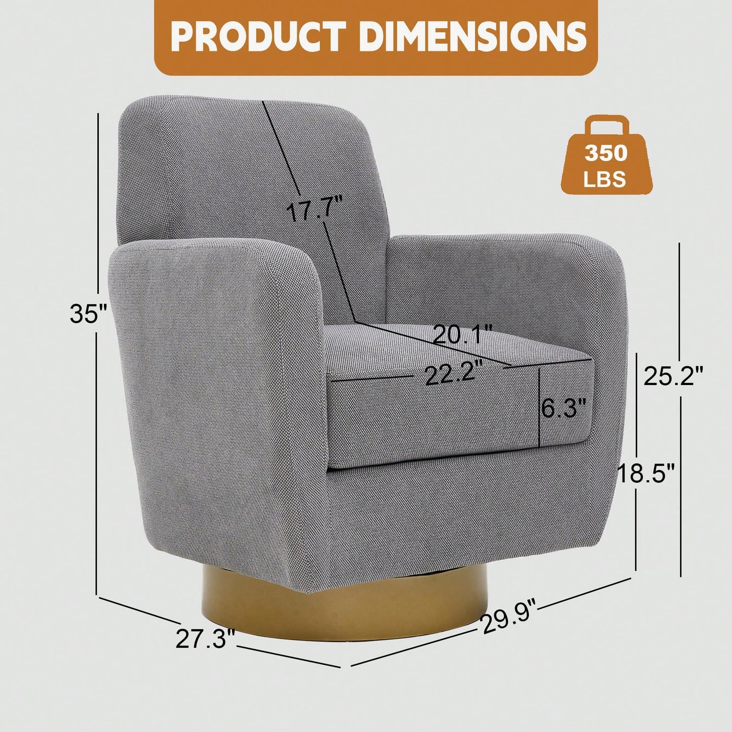 Ergonomic 360-Degree Rotating Armchair In Skin-Friendly Cotton Linen For Living Room And Bedroom Decor