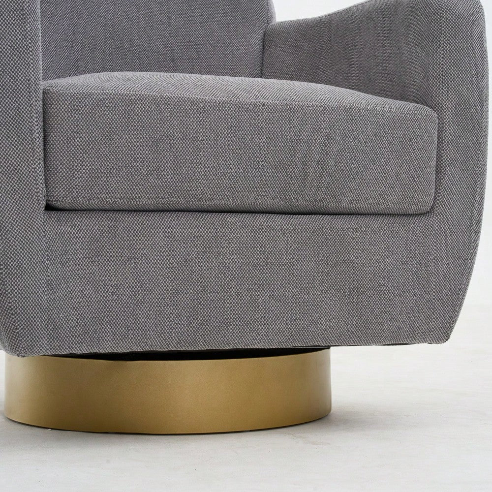 Ergonomic 360-Degree Rotating Armchair In Skin-Friendly Cotton Linen For Living Room And Bedroom Decor