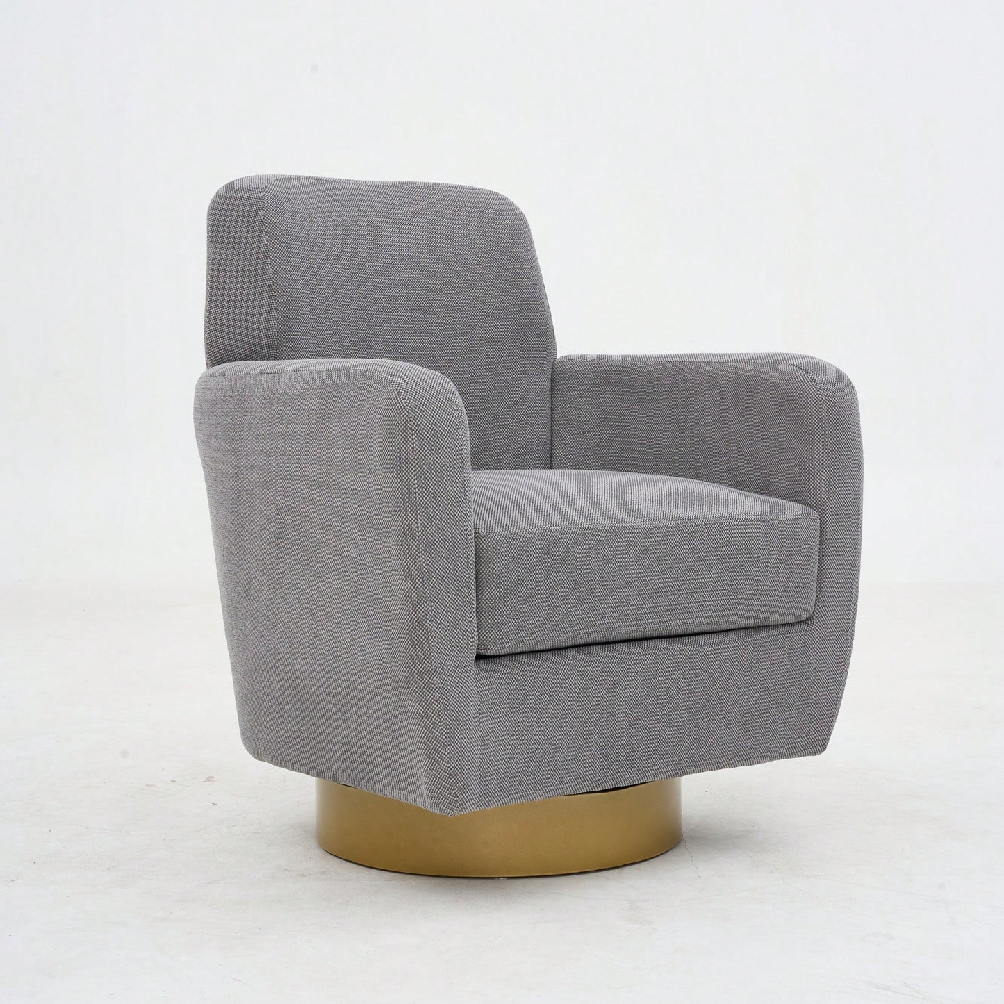 Ergonomic 360-Degree Rotating Armchair In Skin-Friendly Cotton Linen For Living Room And Bedroom Decor