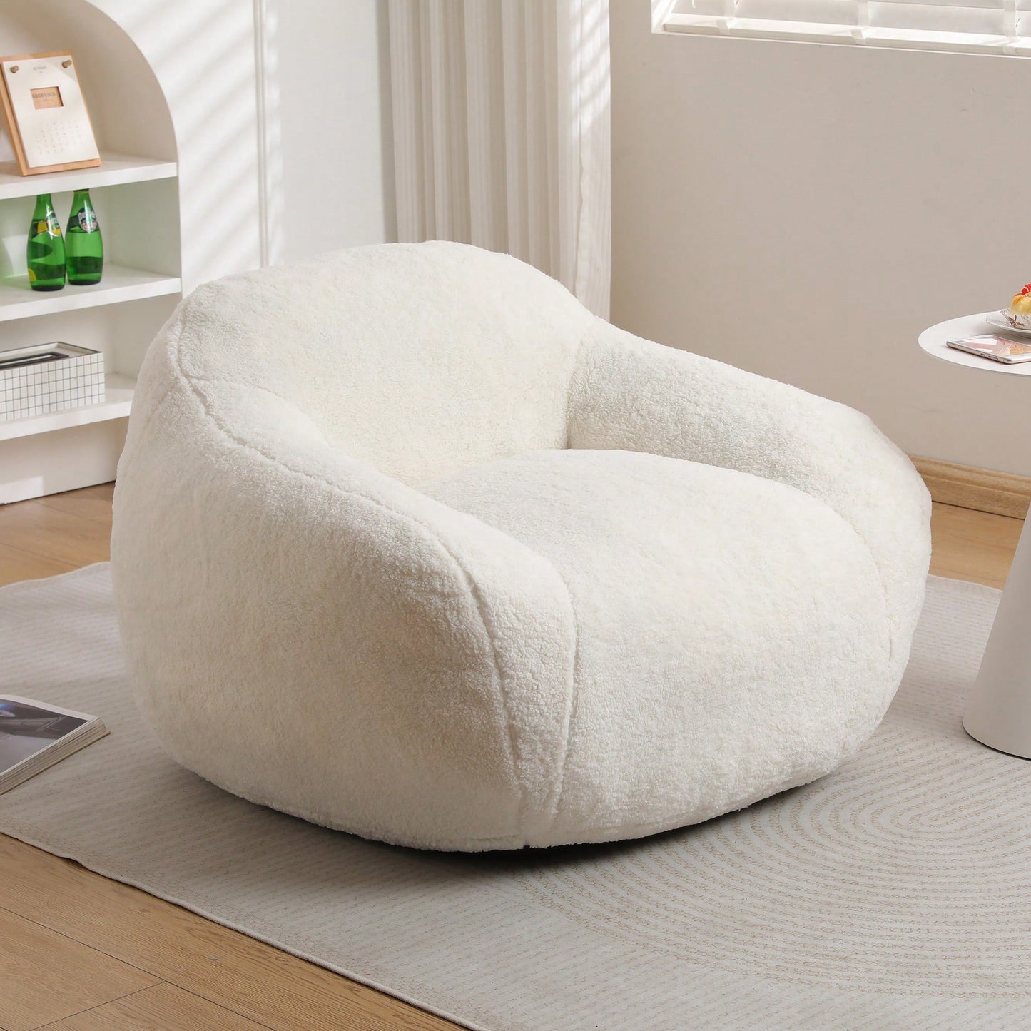 Giant Comfy Bean Bag Chair For Adults With Memory Foam Filler And Armrests - Spacious Design For Living Room And Bedroom