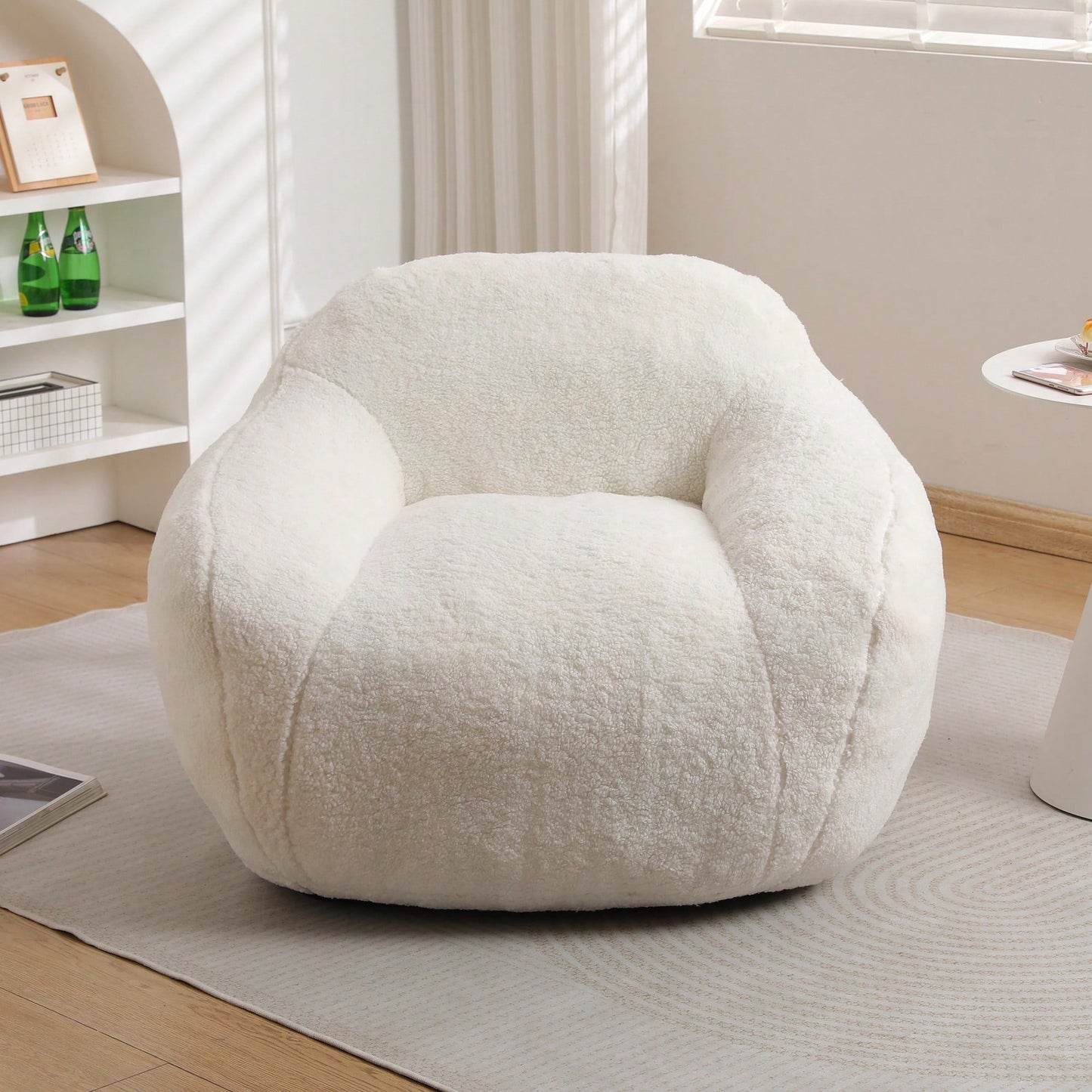 Giant Comfy Bean Bag Chair For Adults With Memory Foam Filler And Armrests - Spacious Design For Living Room And Bedroom