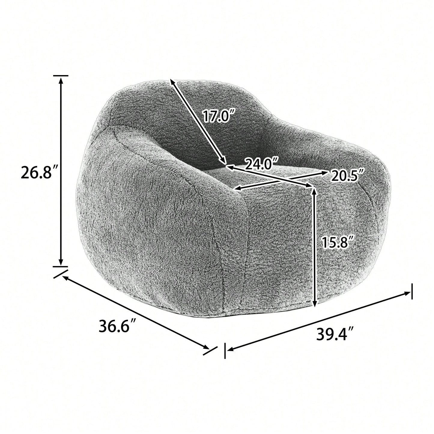 Giant Comfy Bean Bag Chair For Adults With Memory Foam Filler And Armrests - Spacious Design For Living Room And Bedroom