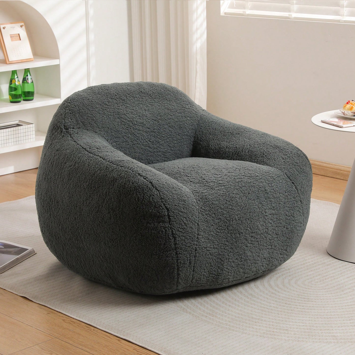 Giant Comfy Bean Bag Chair For Adults With Memory Foam Filler And Armrests - Spacious Design For Living Room And Bedroom