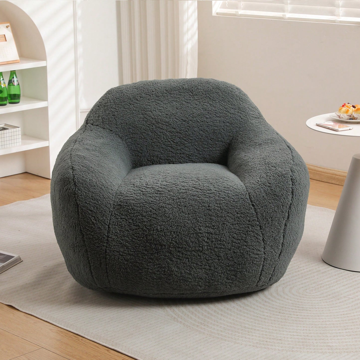 Giant Comfy Bean Bag Chair For Adults With Memory Foam Filler And Armrests - Spacious Design For Living Room And Bedroom