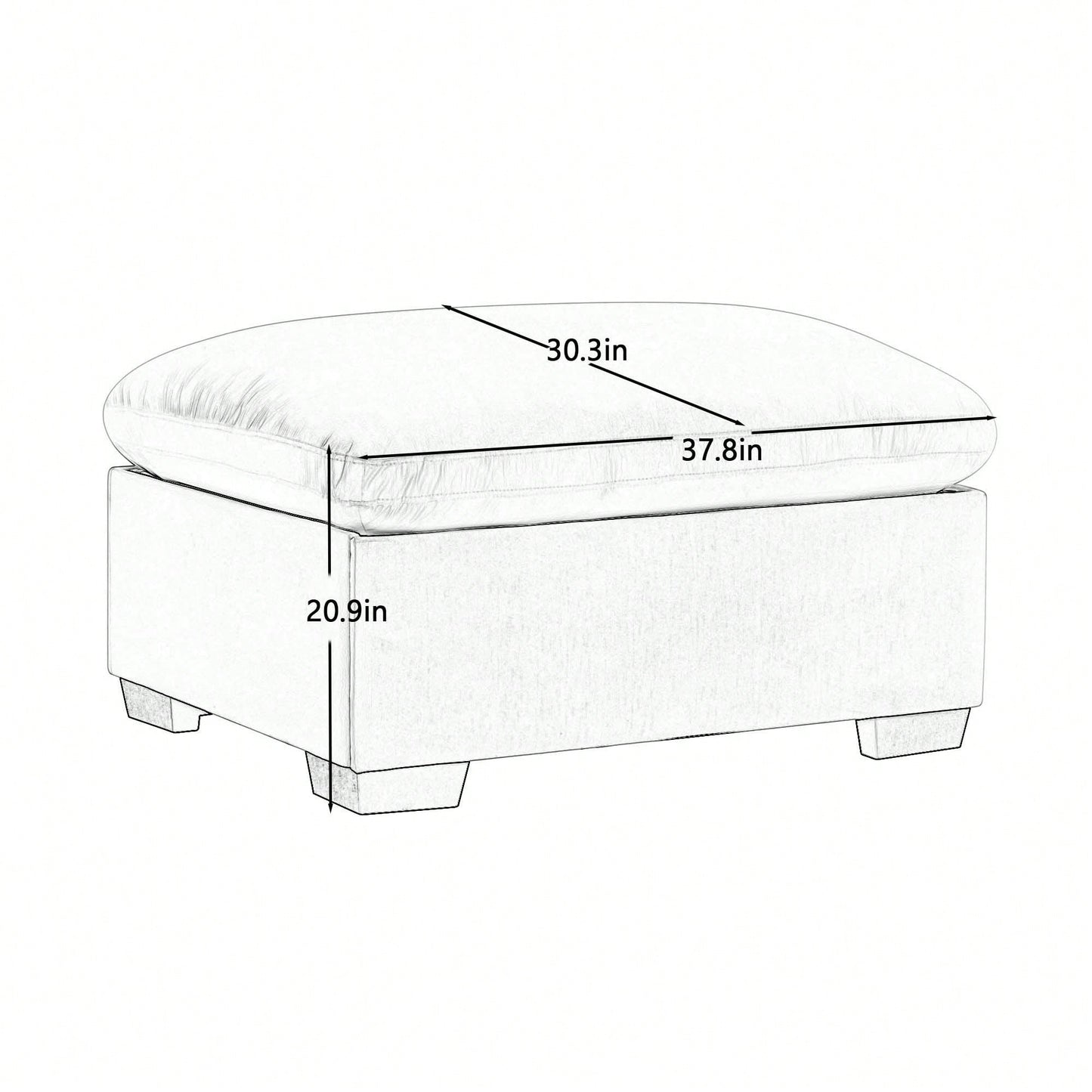 Elegant White Velvet Storage Ottoman With Stylish Design And Ample Space