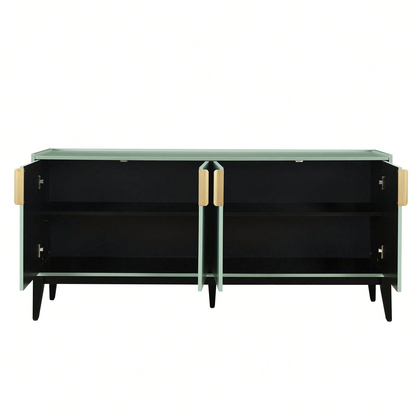 Wooden Storage Cabinet Sideboard With 4 Doors For Hallway Entryway Living Room Adjustable Shelves